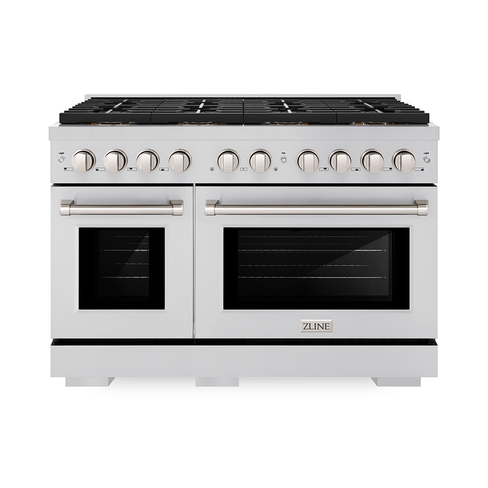 ZLINE 48 in. Gas Range 6.7 cu. ft. Dual Ovens 8 Burner DuoPro™ Cooktop Stainless Steel (PSGR48)