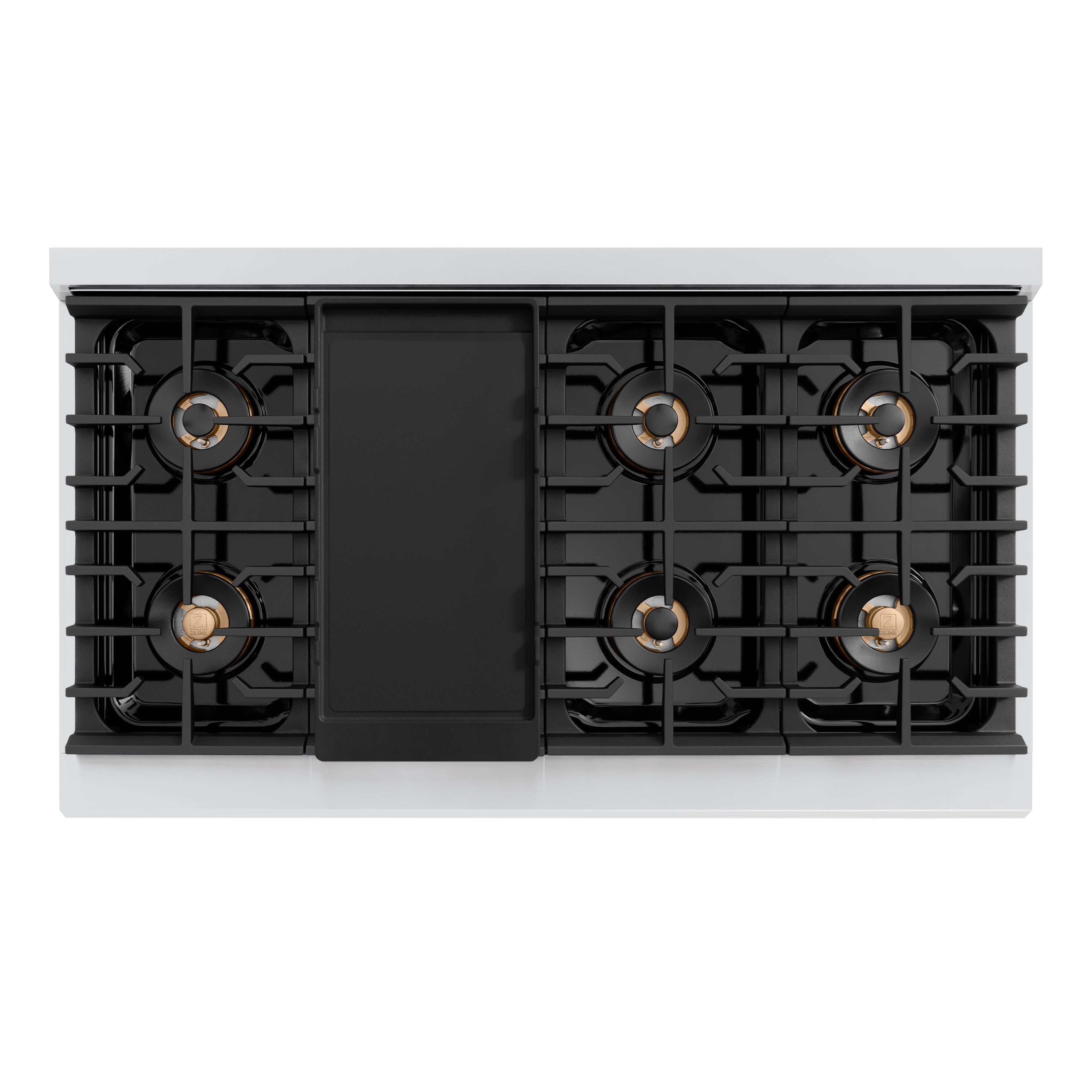 ZLINE 48 in Gas Range 6.7 cu ft 8 Burner DuoPro Dual Oven Stainless Steel Polished Gold Helix Handles (PSGRZ-48-KG)