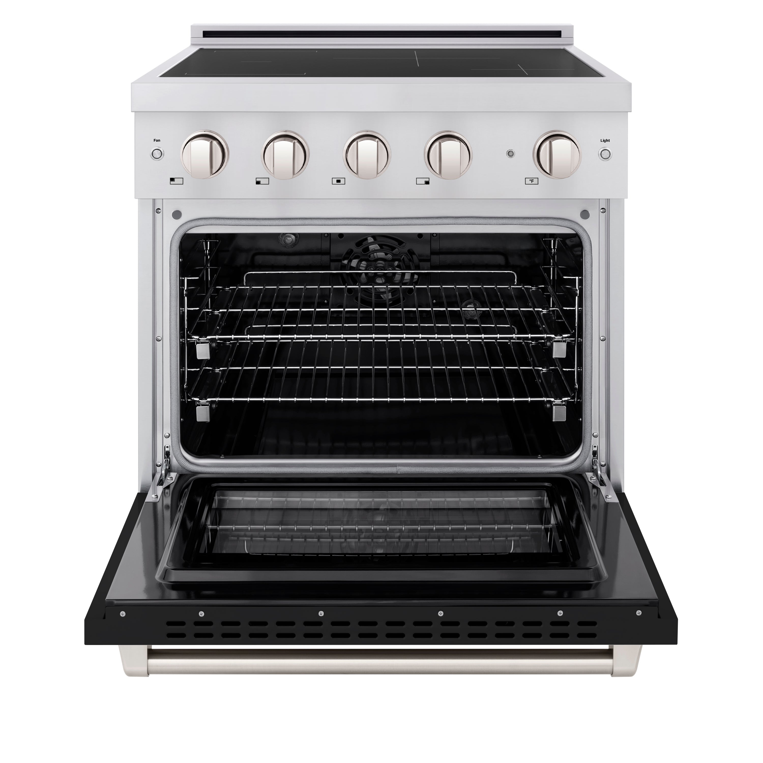 ZLINE 30 in. Induction Range 4.2 cu. ft. Electric Convection Oven 4 Elements Stainless Steel Black Matte Door (SINR-BLM-30)
