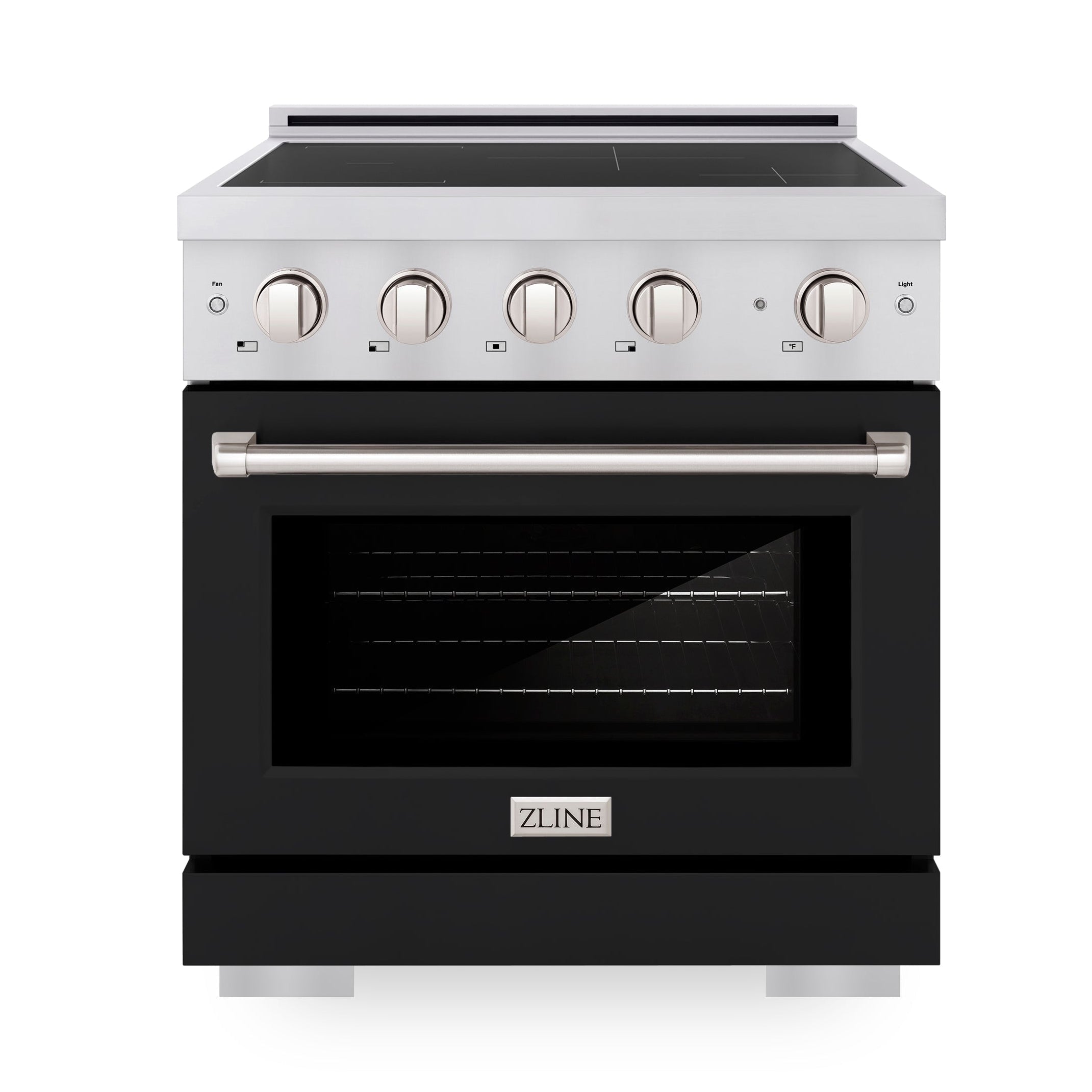 ZLINE 30 in. Induction Range 4.2 cu. ft. Electric Convection Oven 4 Elements Stainless Steel Black Matte Door (SINR-BLM-30)
