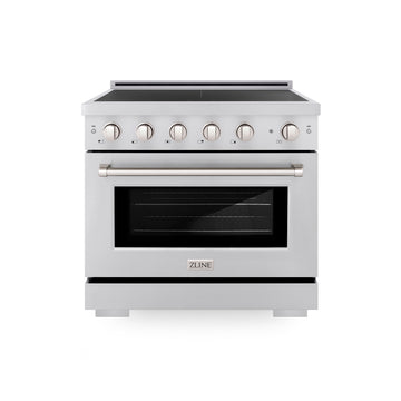 ZLINE 36 in Induction Range 5.2 cu. ft. 5 Element Cooktop Electric Convection Oven Stainless Steel (SINR36)
