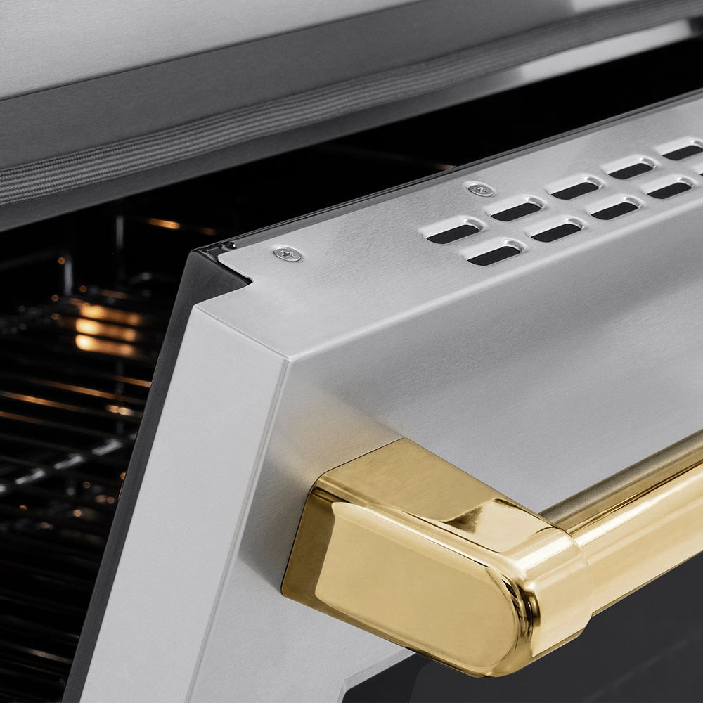 ZLINE 24 in. Induction Range 3.2 cu. ft. Electric Convection Oven 3 Element Cooktop Stainless Steel Polished Gold Accents (SINRZ-24-G)