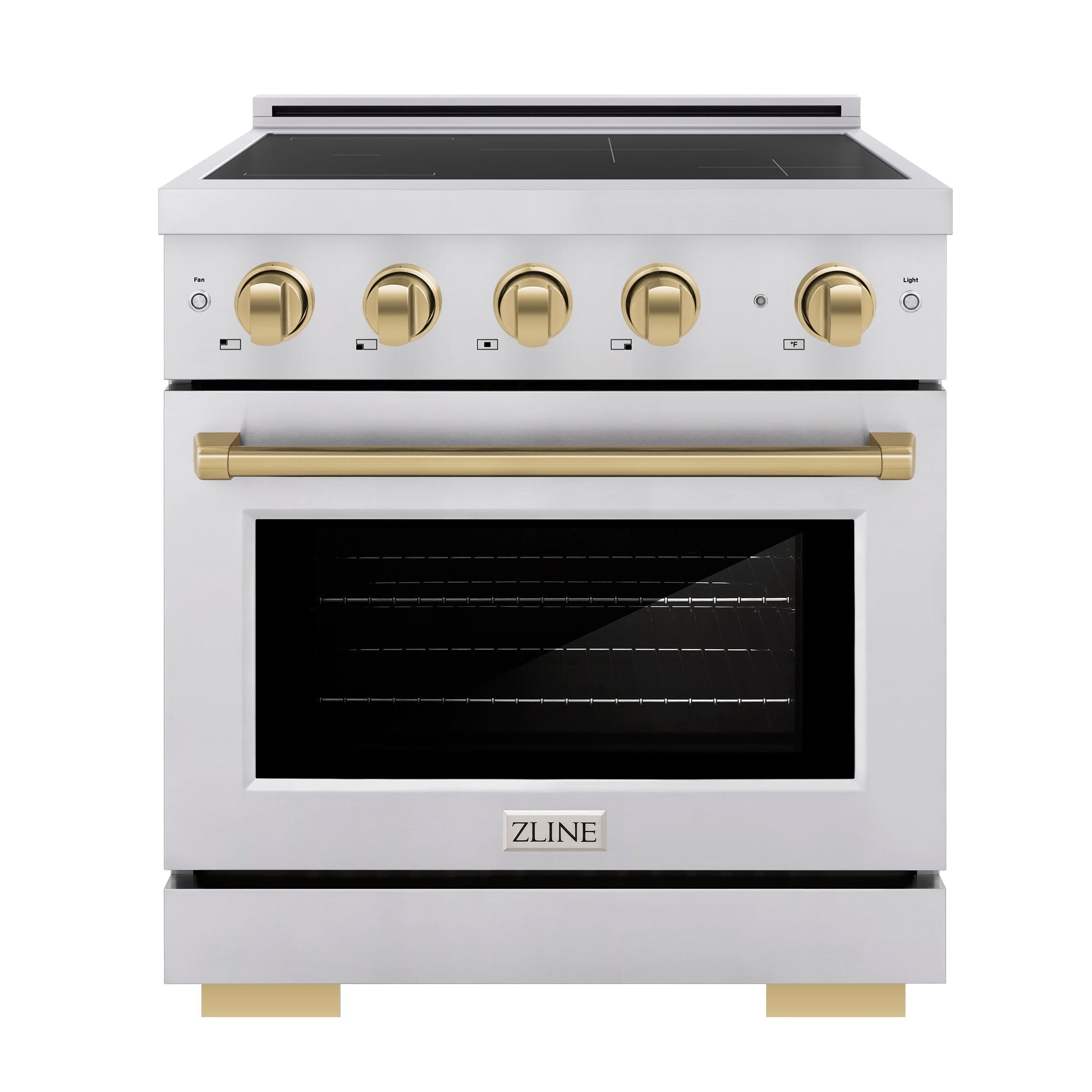 ZLINE 30 in. Induction Range 4.2 cu. ft. 4 Element Cooktop Electric Oven Stainless Steel Champagne Bronze Accents (SINRZ-30-CB)