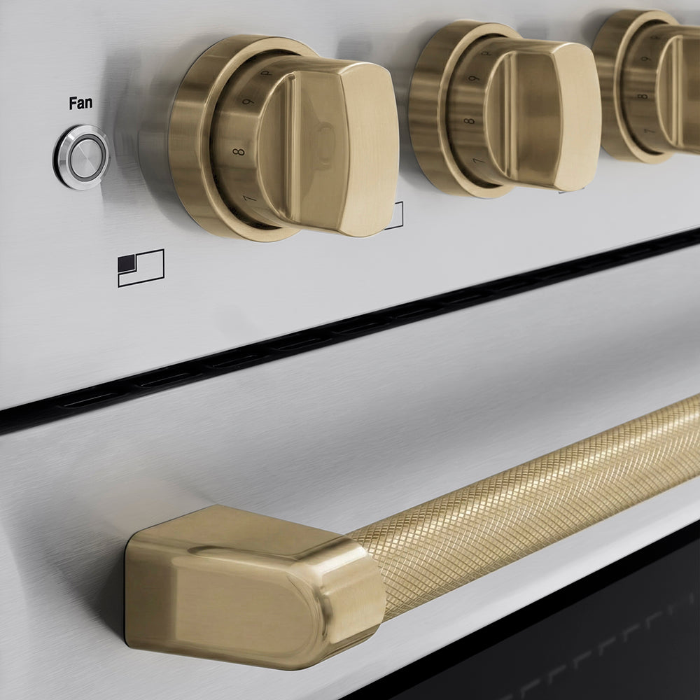 ZLINE 36 in Induction Range 5.2 cu ft Electric Convection Oven 5 Element Cooktop Champagne Bronze Accents (SINRZ-36-KCB)