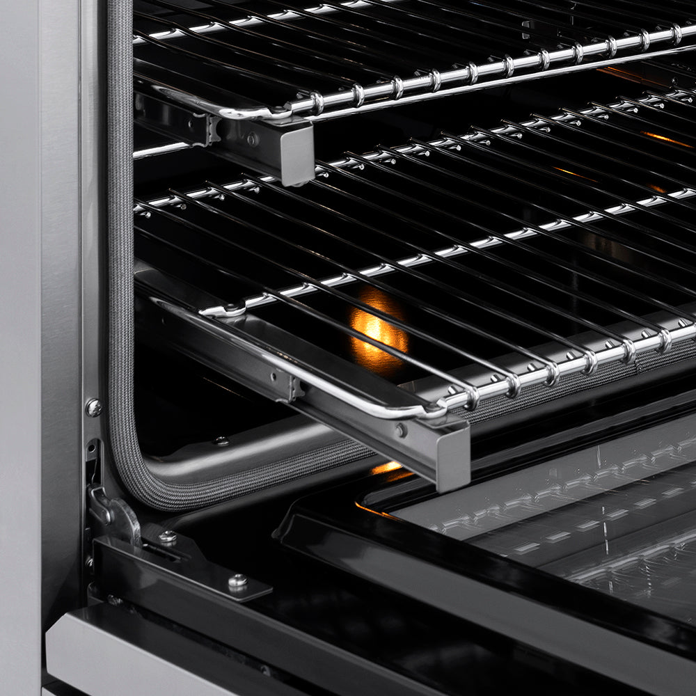 ZLINE 36 in. Induction Range 5.2 cu. ft. 5 Element Cooktop Electric Convection Oven Stainless Steel Polished Gold Accents (SINRZ-36-KG)