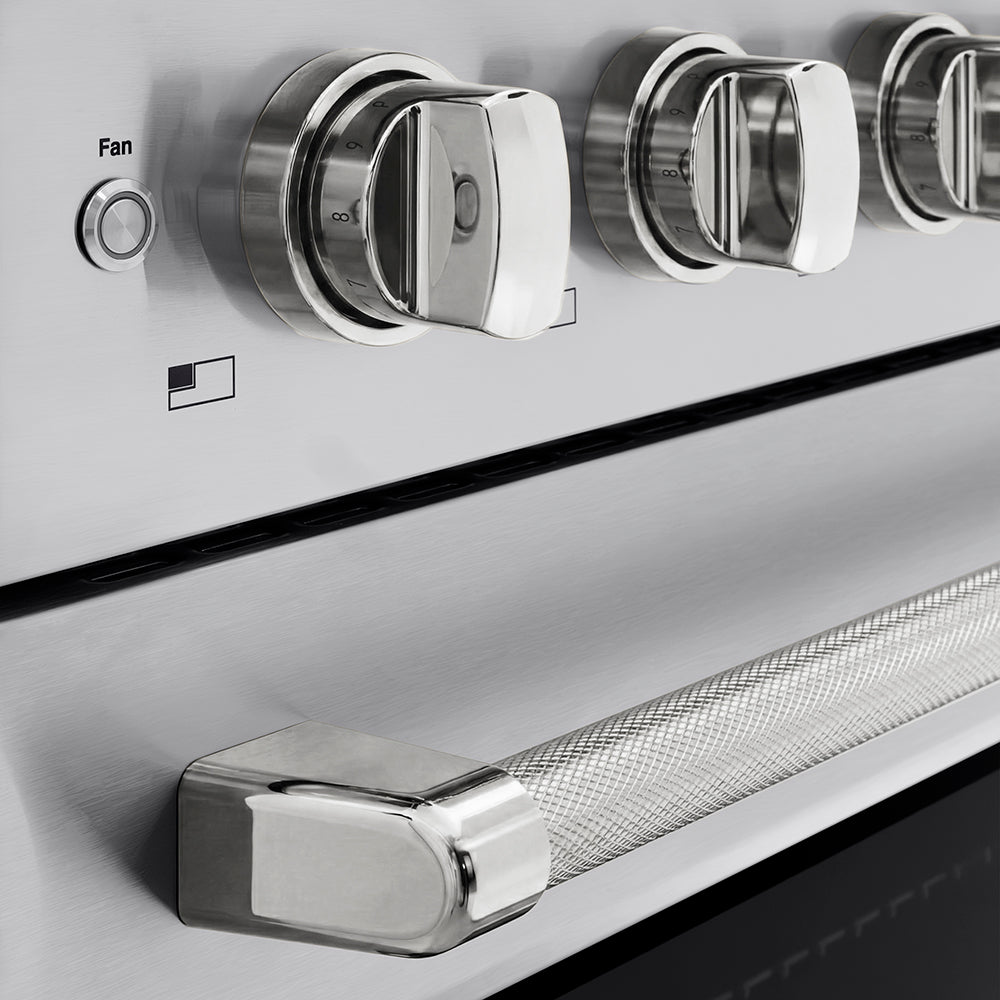 ZLINE 36 in. Induction Range 5.2 cu. ft. 5 Element Cooktop Electric Convection Oven Stainless Steel Polished Nickel Accents (SINRZ-36-KPN)