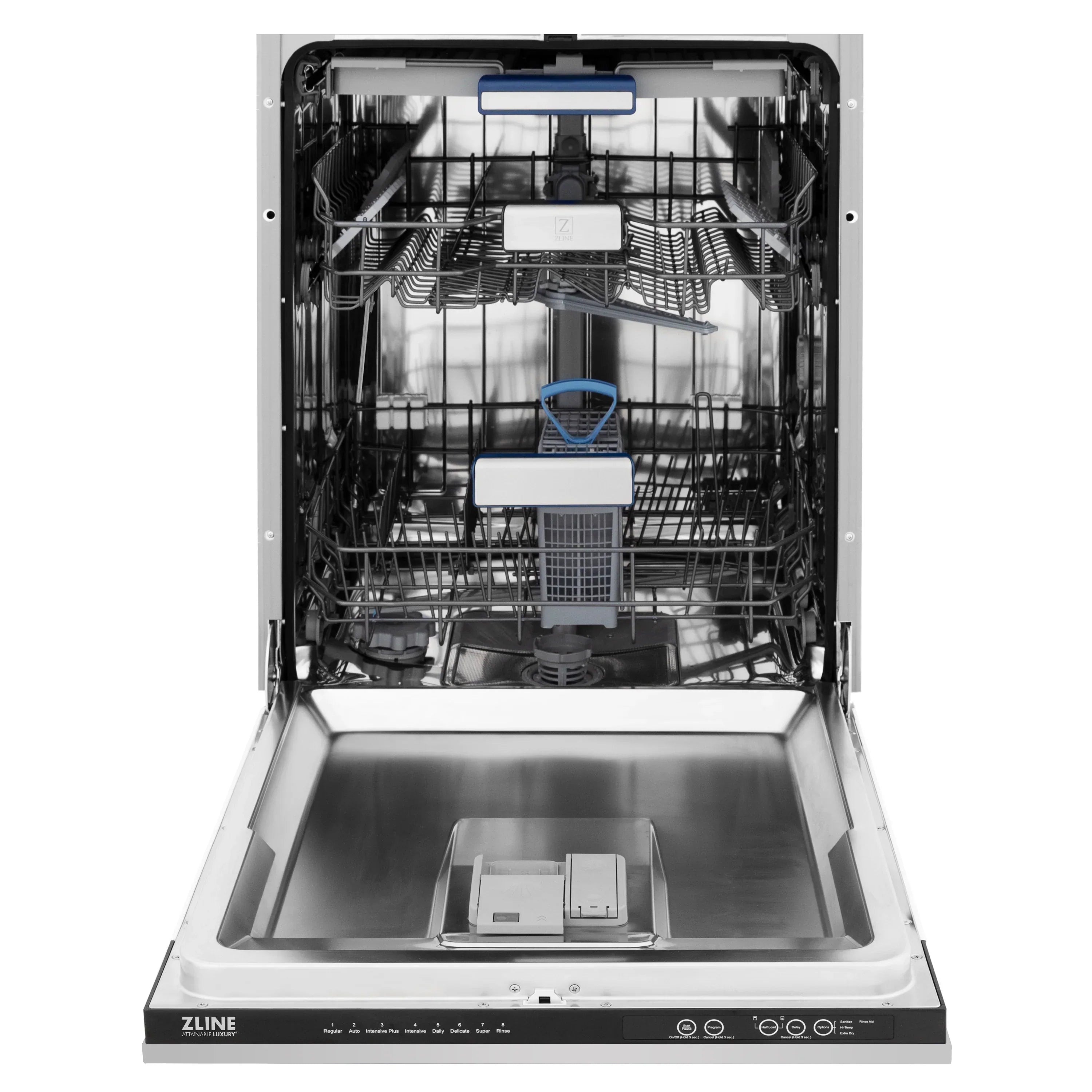ZLINE 24-Inch Top Control Tall Dishwasher, Stainless Steel, 3rd Rack, Model DWV-304-24