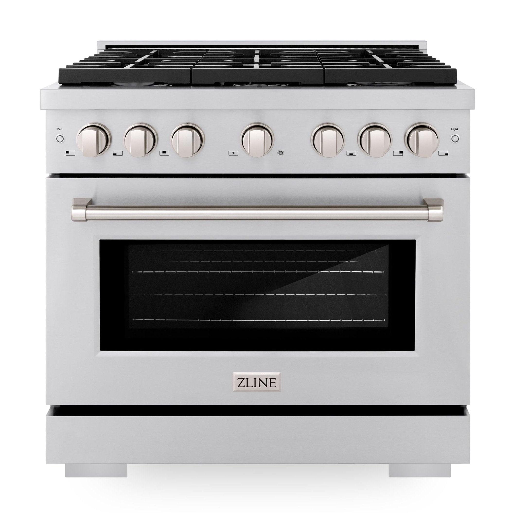 ZLINE Paramount 36 in. Dual Fuel Range, 5.2 cu. ft. Electric Convection Oven, 6 Gas Burners, Stainless Steel (SDR36)