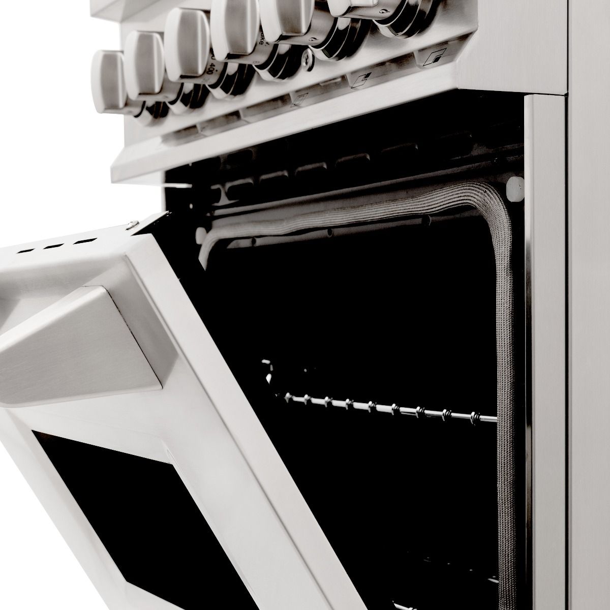 ZLINE 24 in. Dual Fuel Range with Gas Burners and Electric Oven in Stainless Steel with Brass Burners (RA-BR-24)