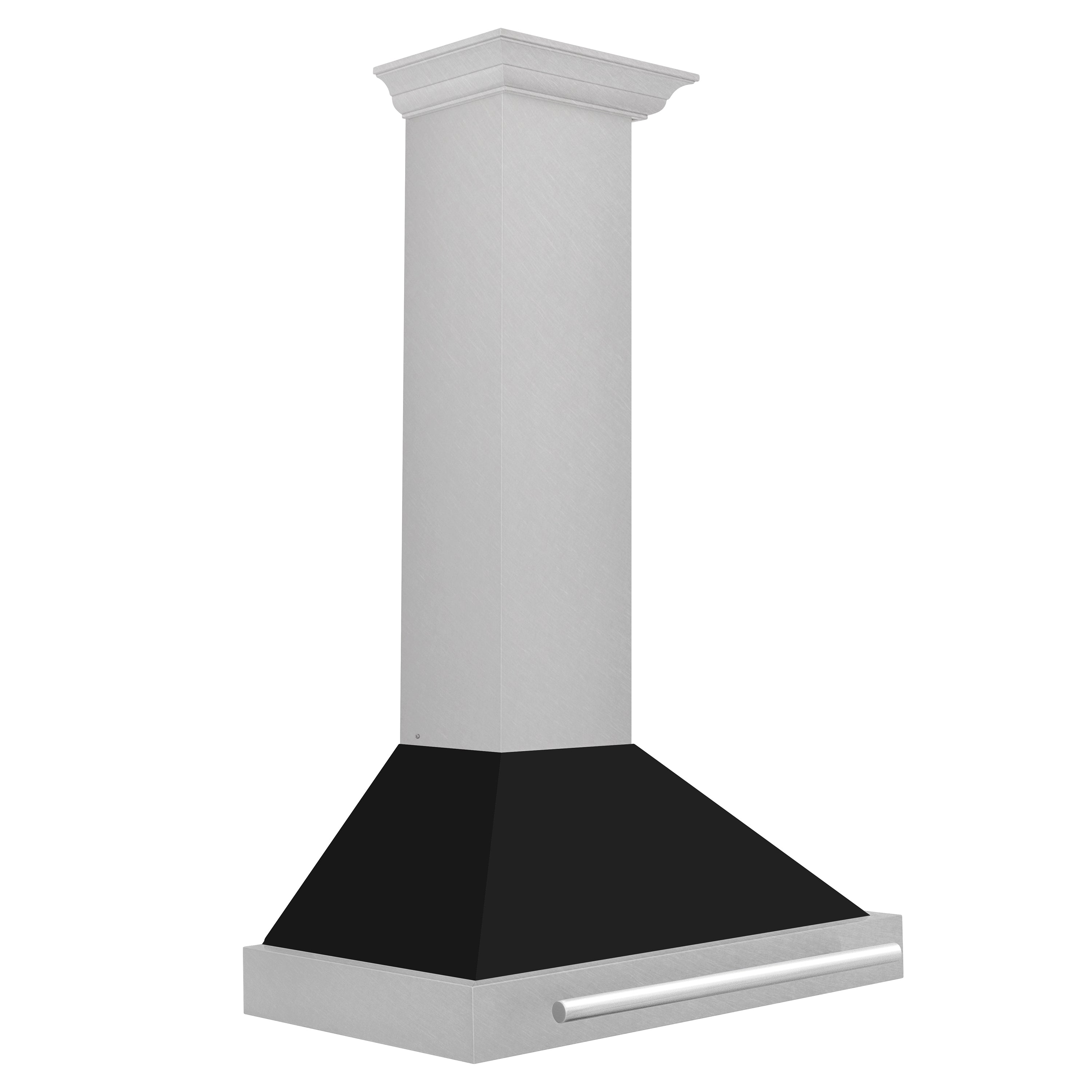 ZLINE 30 in Wall Mount Range Hood Convertible Satin Stainless Steel Black Matte Shell 400 CFM KB4SNX-BLM-30