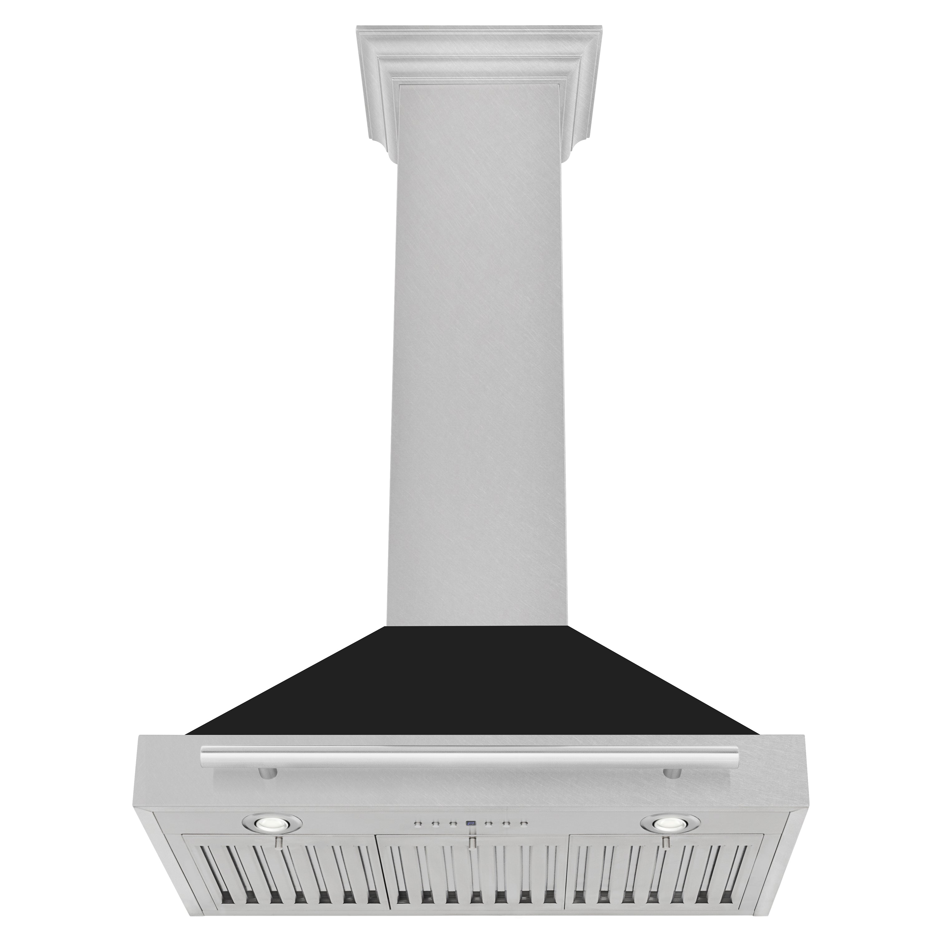 ZLINE 30 in Wall Mount Range Hood Convertible Satin Stainless Steel Black Matte Shell 400 CFM KB4SNX-BLM-30