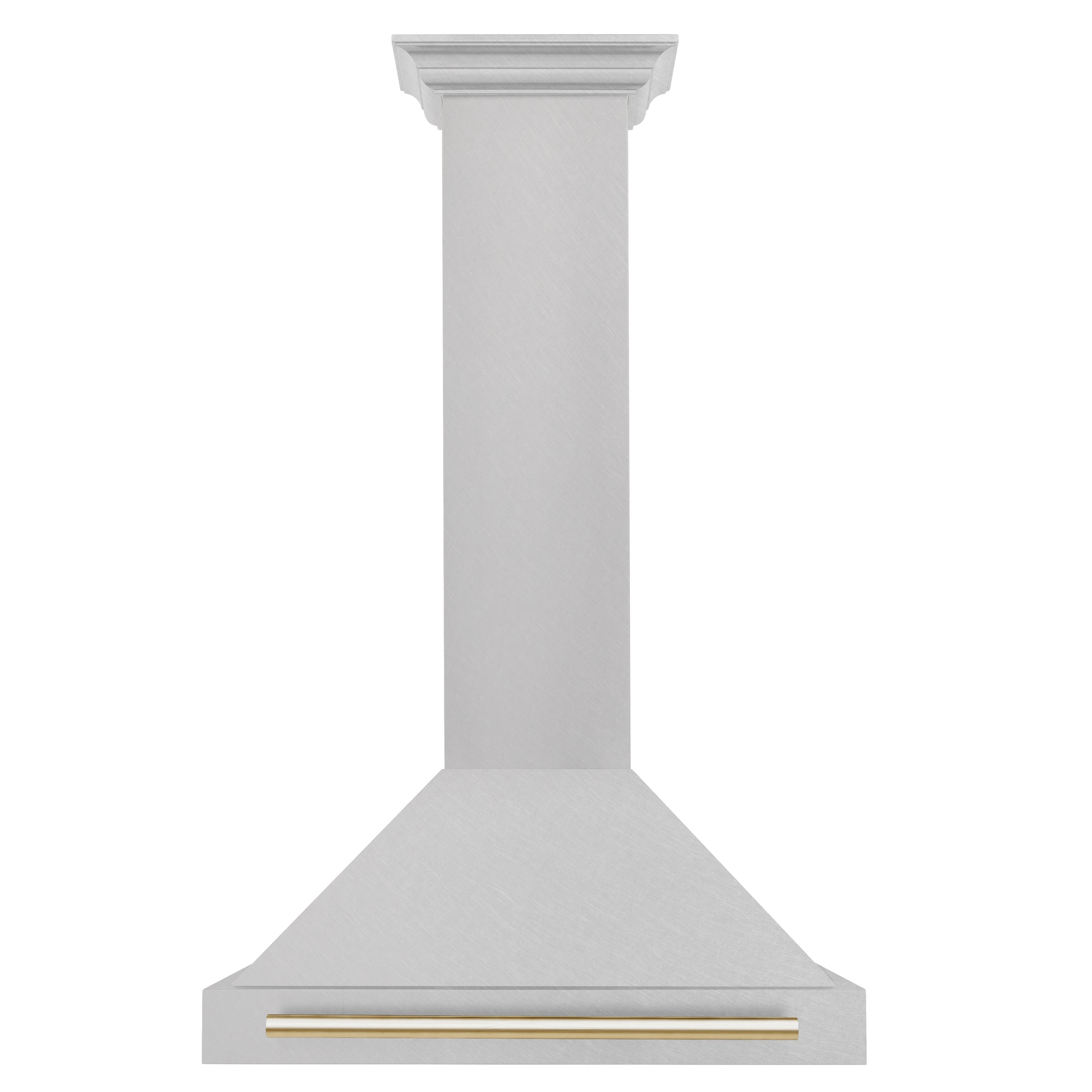 ZLINE 30 Inch Wall Mount Range Hood Convertible Satin Stainless Steel with Polished Gold Handle (KB4SNZ-30-G)
