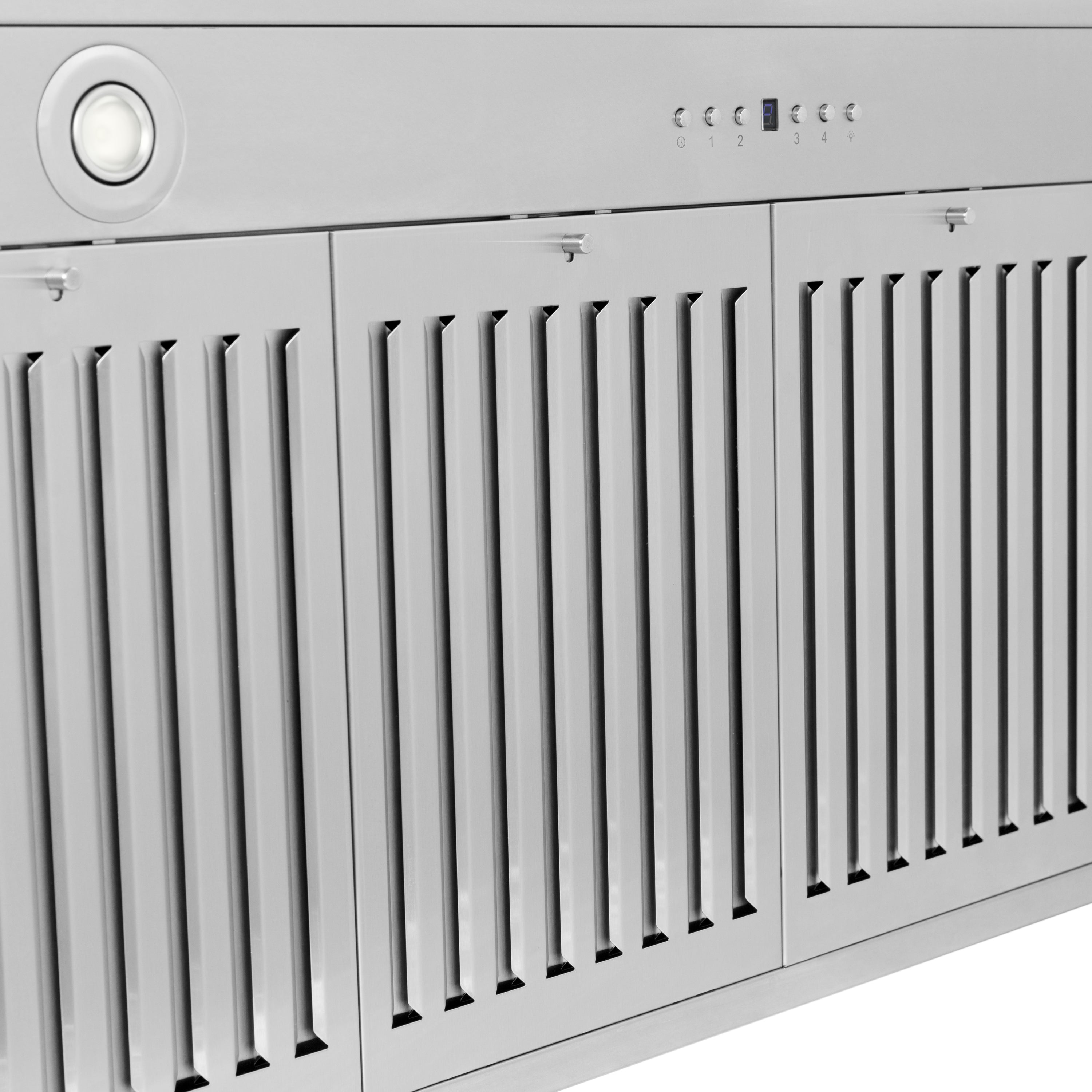 ZLINE 48 in. Wall Mount Range Hood Convertible Satin Stainless Steel Champagne Bronze Handle (KB4SNZ-48-CB)