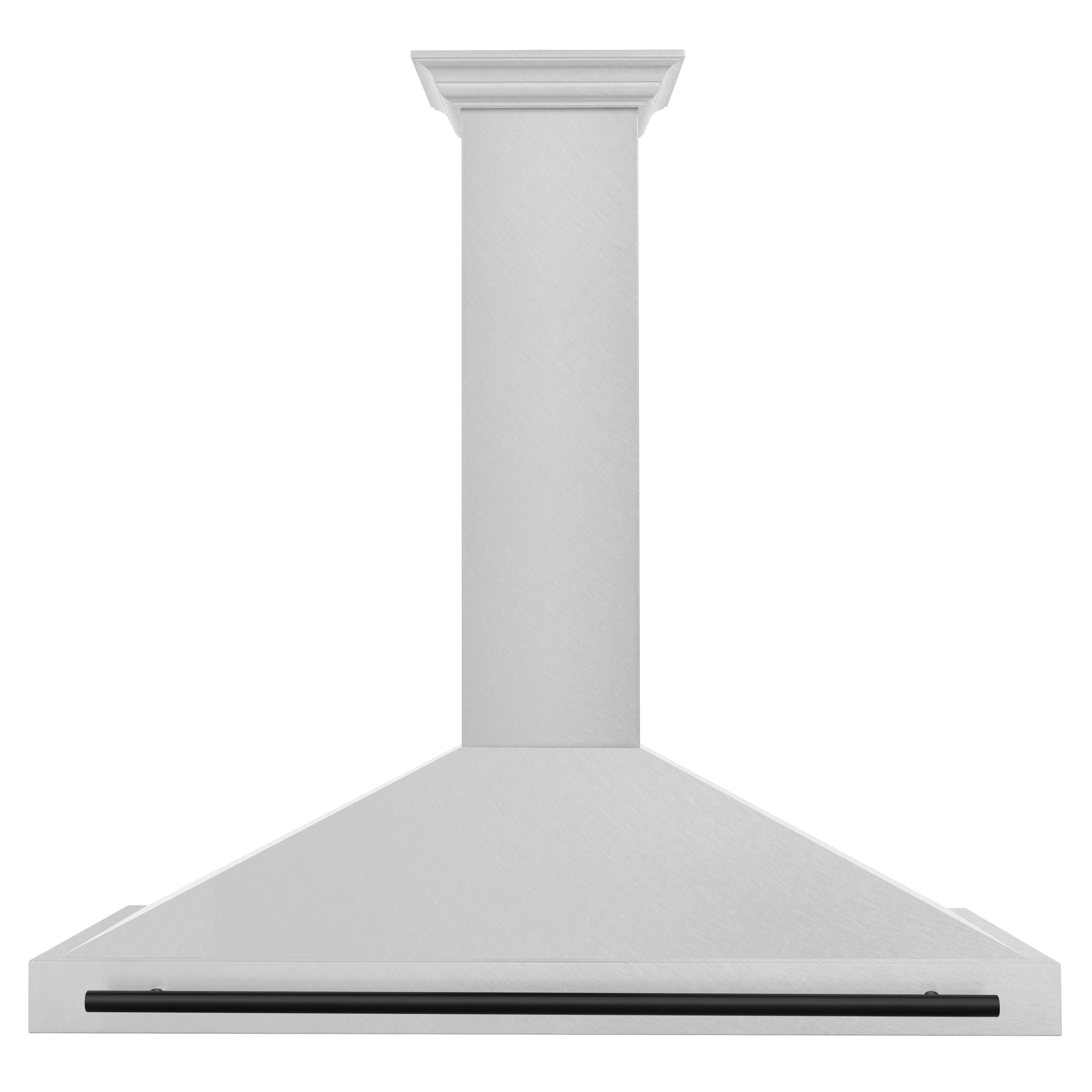 ZLINE 48 in. Wall Mount Range Hood Convertible 400 CFM Satin Stainless Steel Matte Black Handle (KB4SNZ-48-MB)