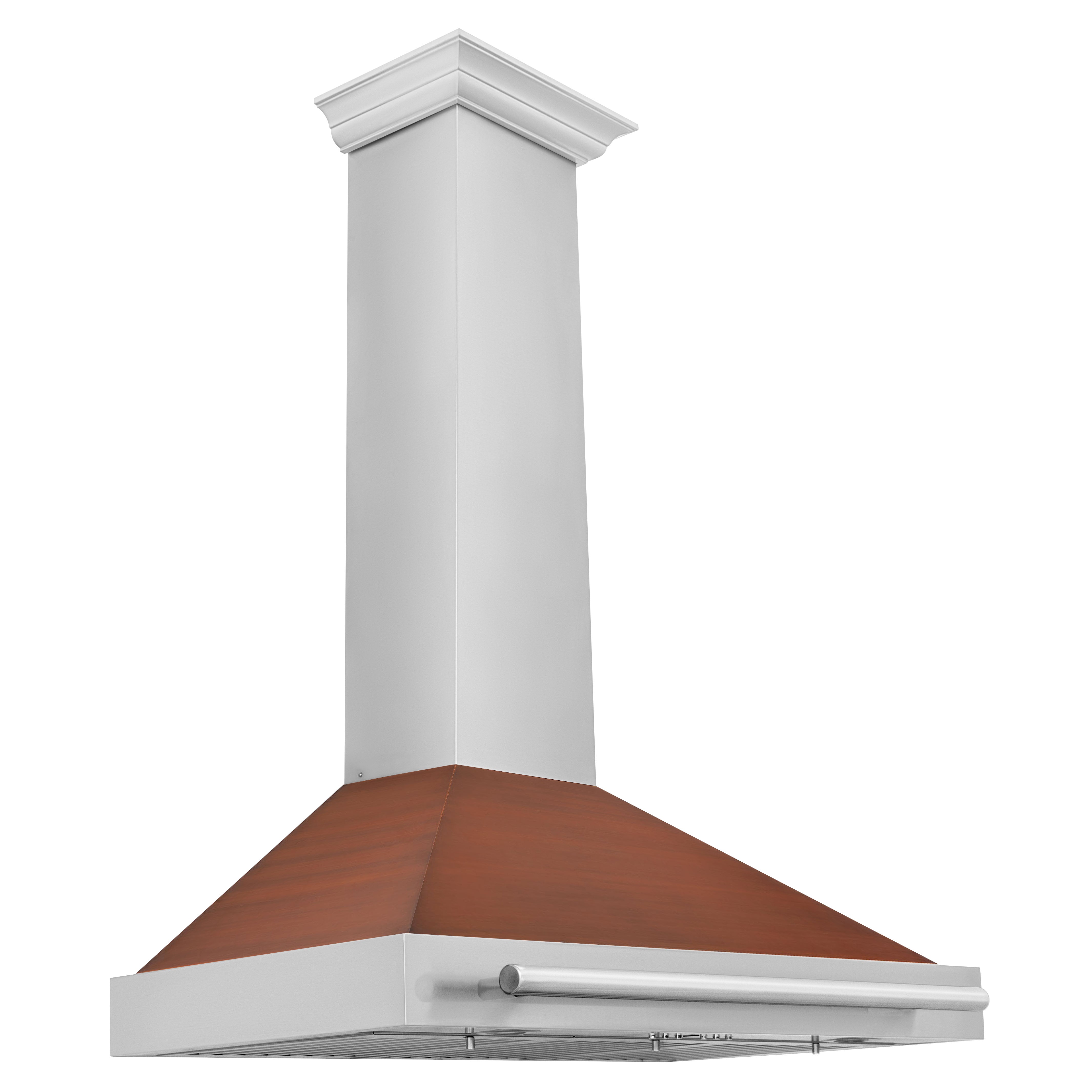 ZLINE 36 in. Wall Mount Range Hood 400 CFM Convertible Stainless Steel with Copper Shell and Stainless Steel Handle (KB4STX-C-36)