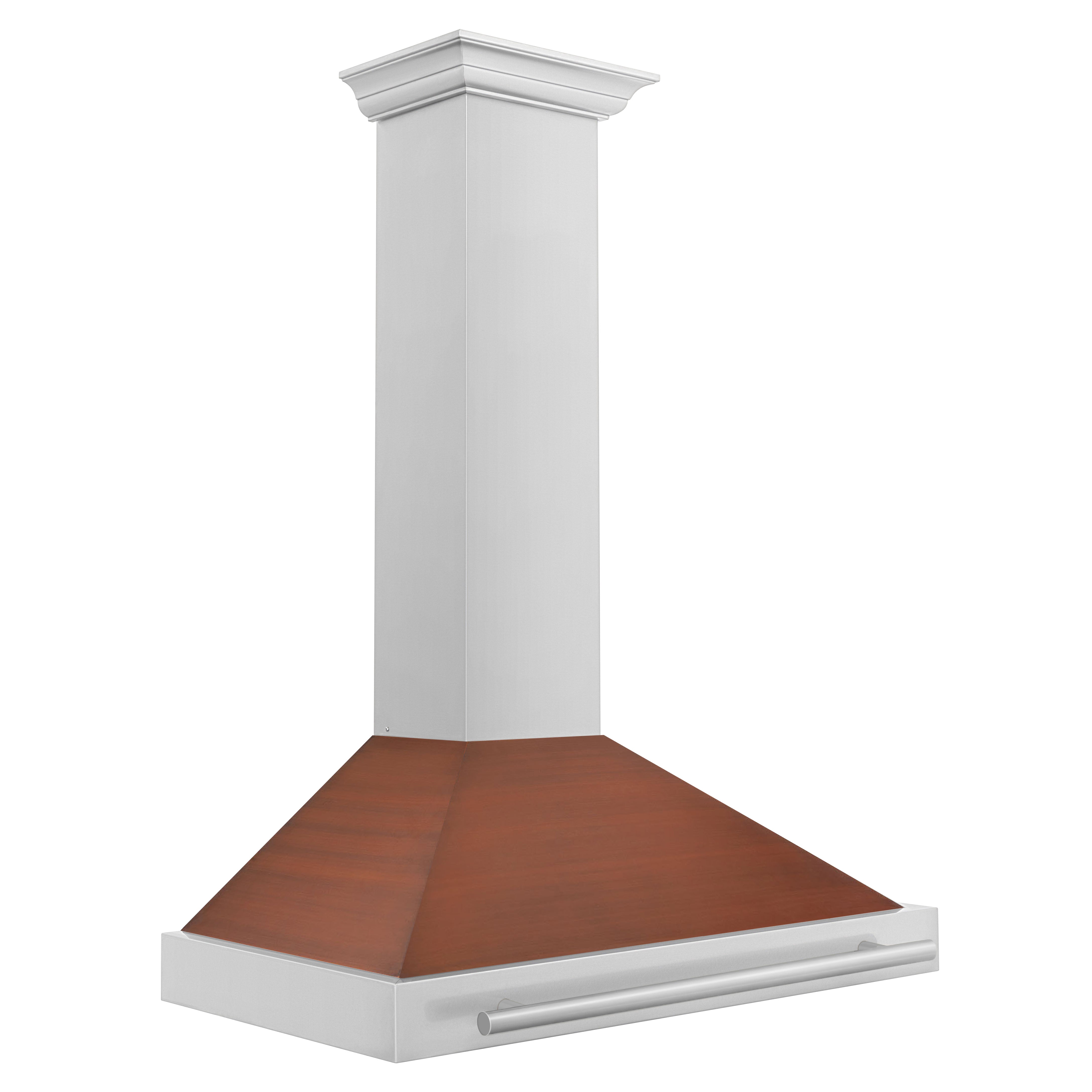 ZLINE 36 in. Wall Mount Range Hood 400 CFM Convertible Stainless Steel with Copper Shell and Stainless Steel Handle (KB4STX-C-36)
