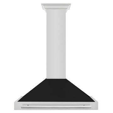 ZLINE 48 in. Wall Mount Range Hood Stainless Steel Black Matte Shell 4-Speed 400 CFM (KB4STX-BLM-48)