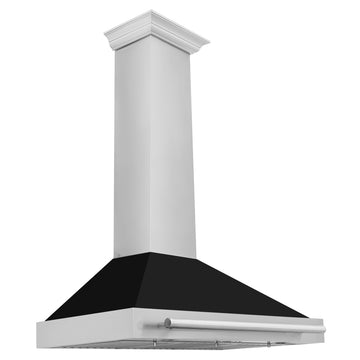 ZLINE 36 Inch Wall Mount Range Hood Stainless Steel Black Matte Shell 400 CFM KB4STX-BLM-36