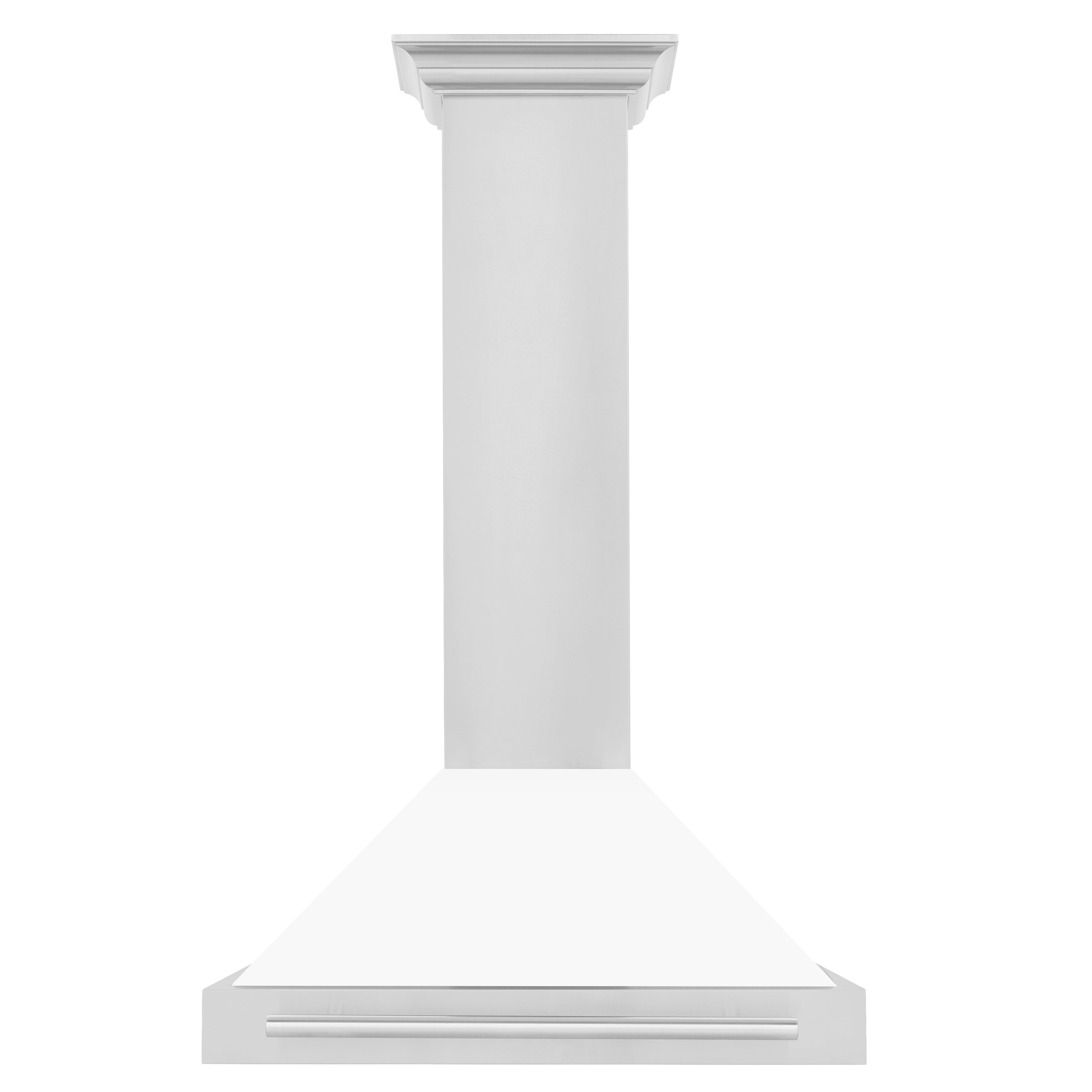 ZLINE 30 Inch Wall Mount Range Hood Stainless Steel White Matte Shell Stainless Steel Handle (KB4STX-WM-30)