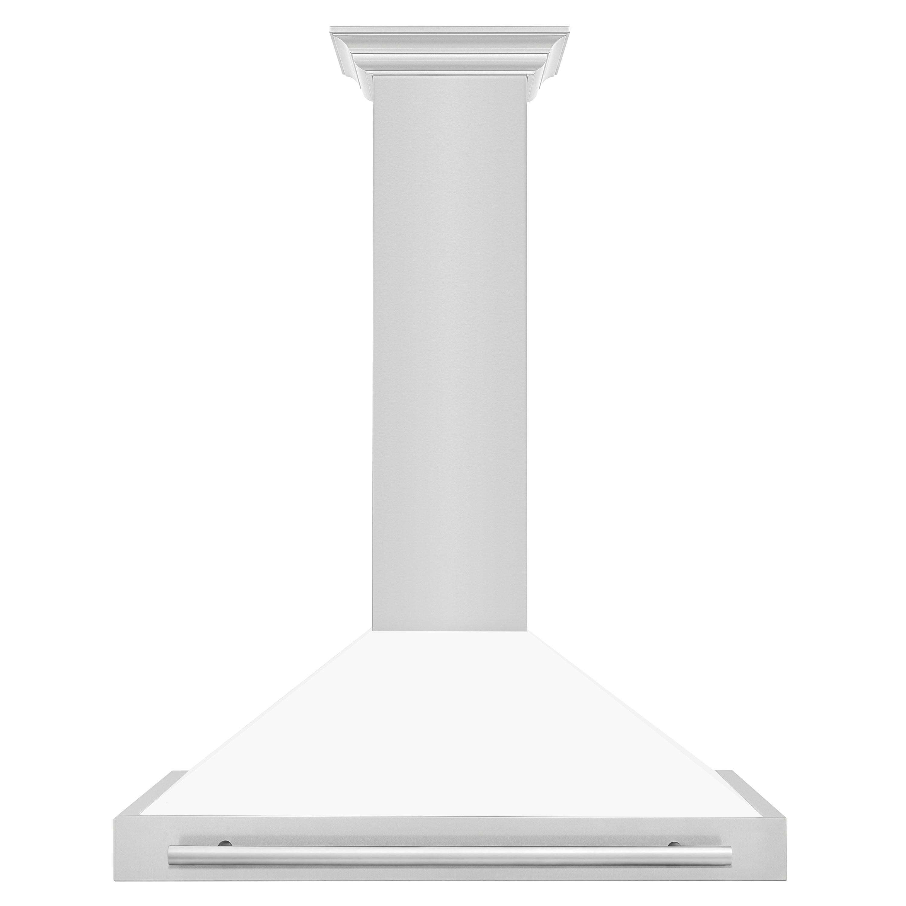 ZLINE 36 Inch Wall Mount Range Hood Stainless Steel White Matte Shell 400 CFM KB4STX-WM-36