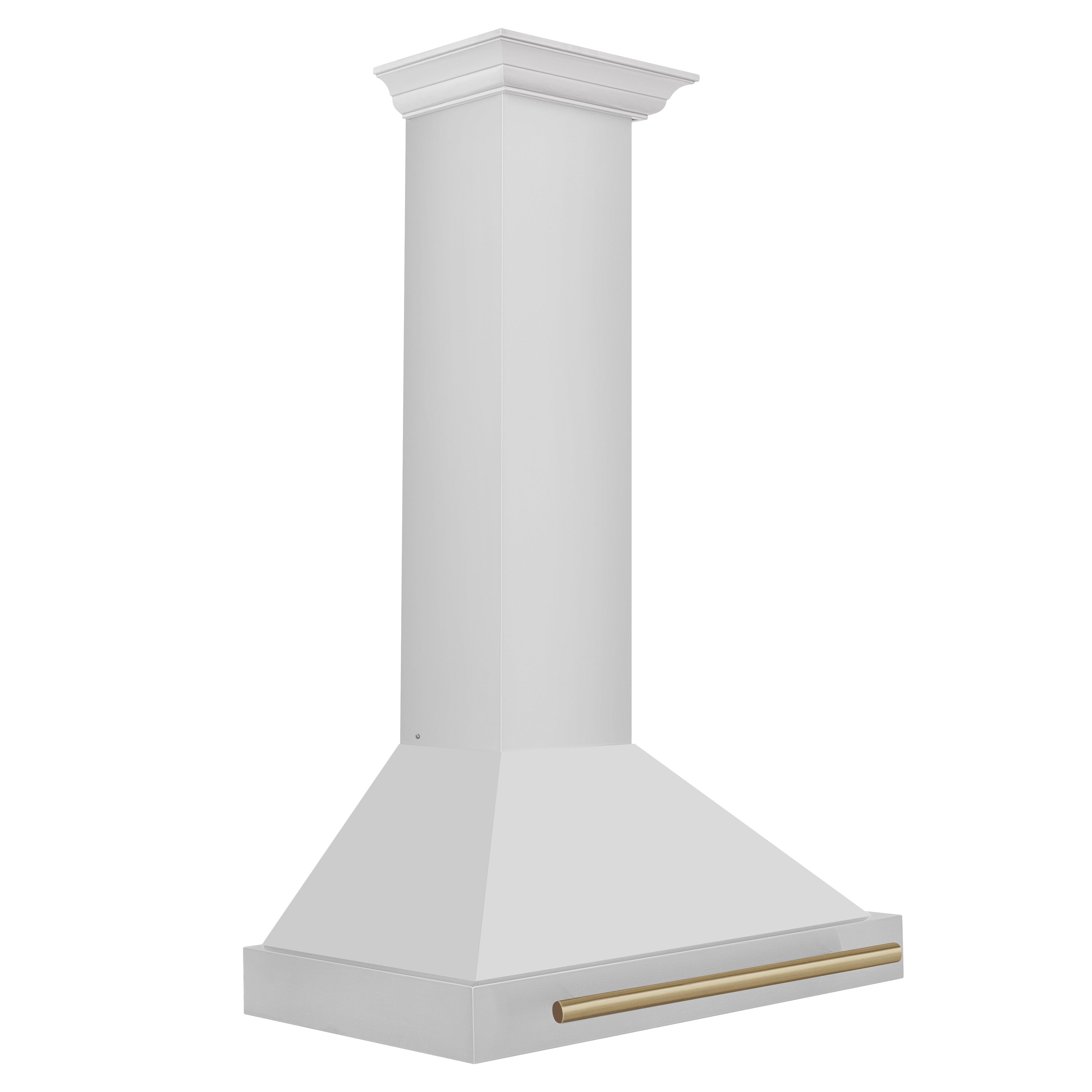 ZLINE 30 Inch Wall Mount Range Hood Stainless Steel Champagne Bronze Handle Autograph Edition (KB4STZ-30-CB)