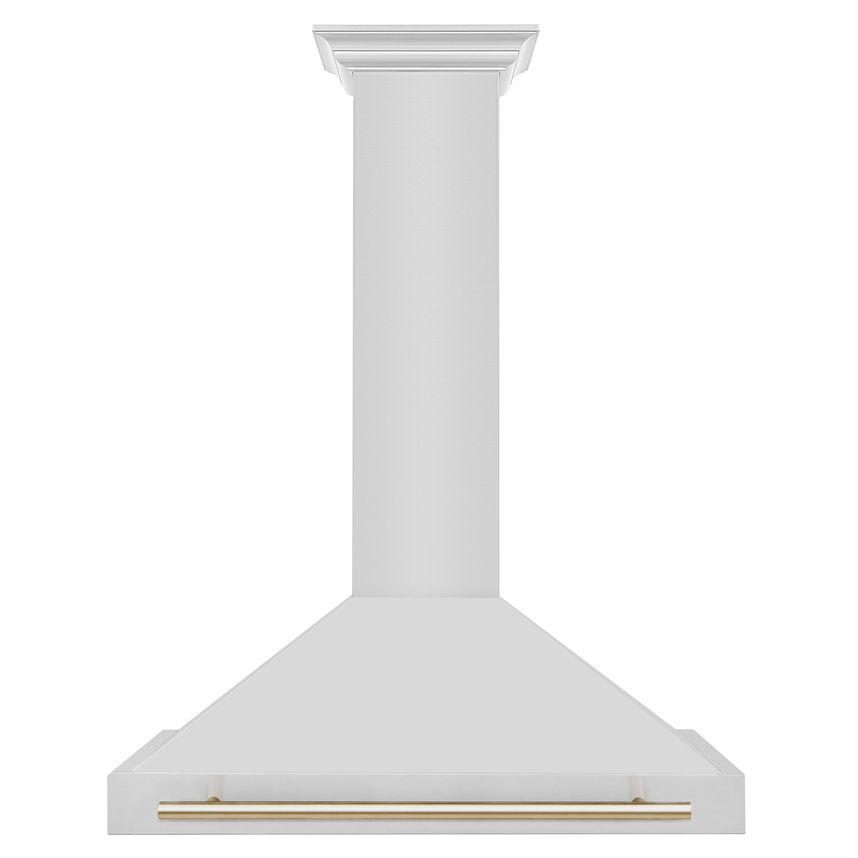 ZLINE 36 Inch Range Hood Stainless Steel Wall Mount Autograph Edition Gold Handle 4-Speed Fan KB4STZ-36-G