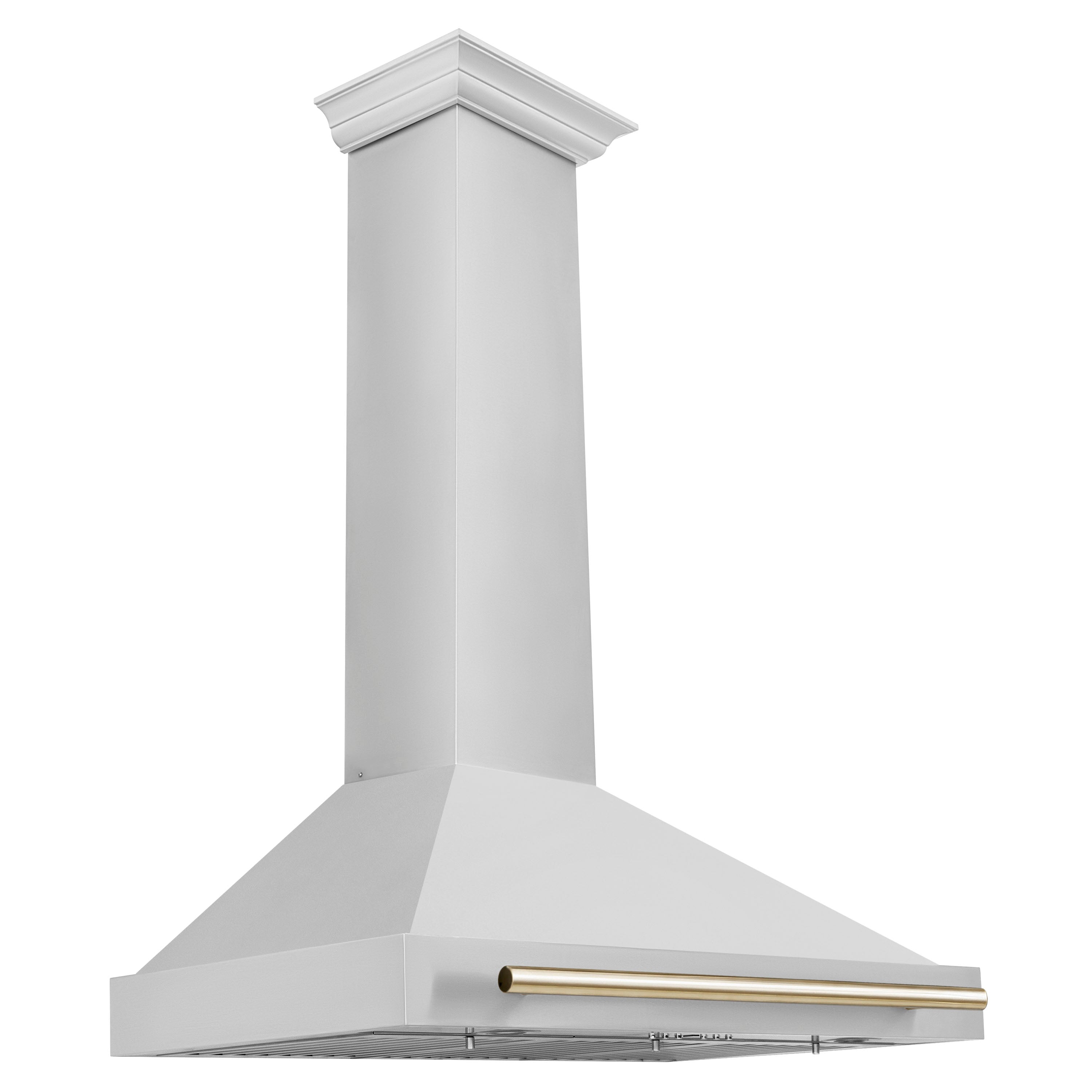 ZLINE 36 Inch Range Hood Stainless Steel Wall Mount Autograph Edition Gold Handle 4-Speed Fan KB4STZ-36-G