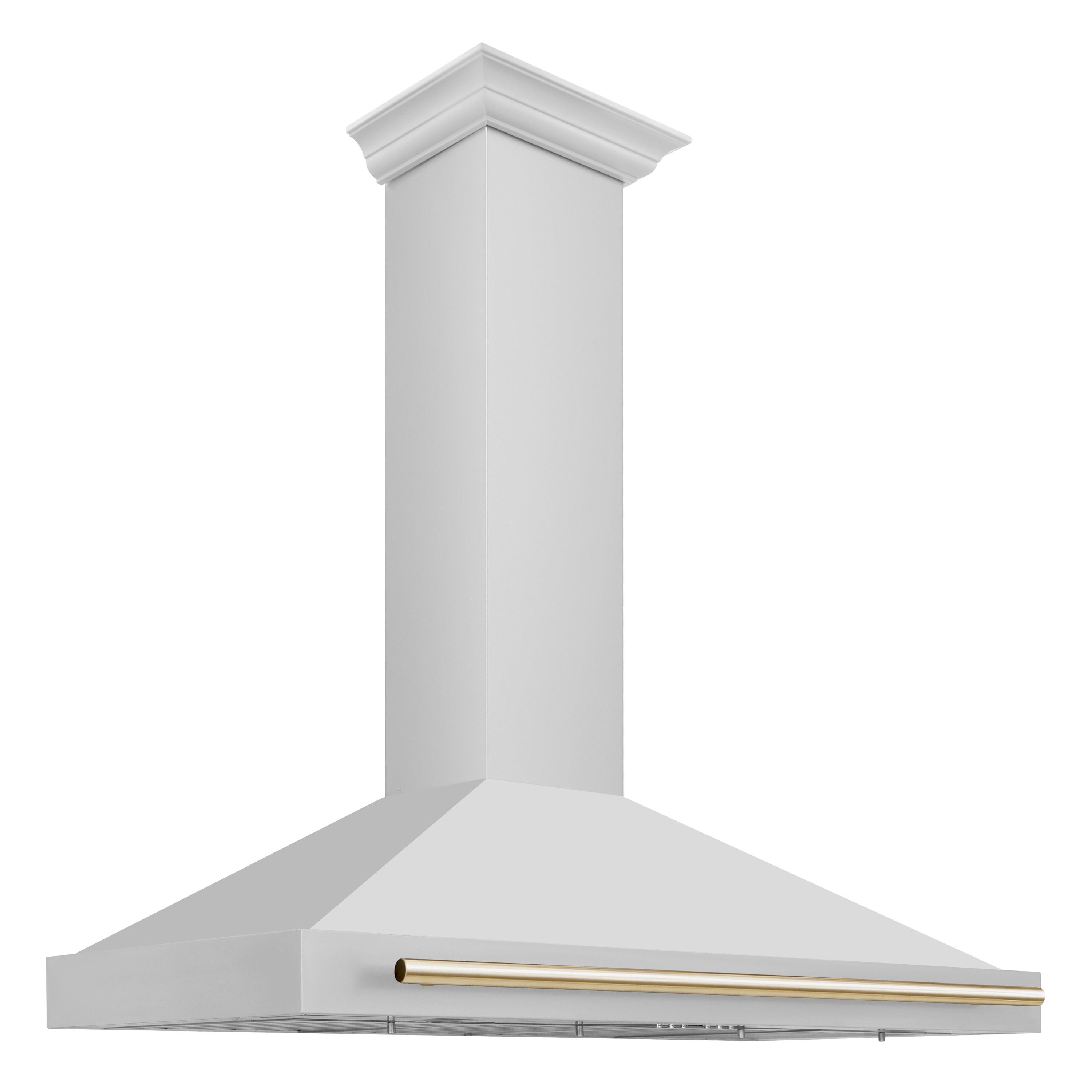 ZLINE 48 in. Wall Mount Range Hood Stainless Steel with Gold Handle Autograph Edition (KB4STZ-48-G)