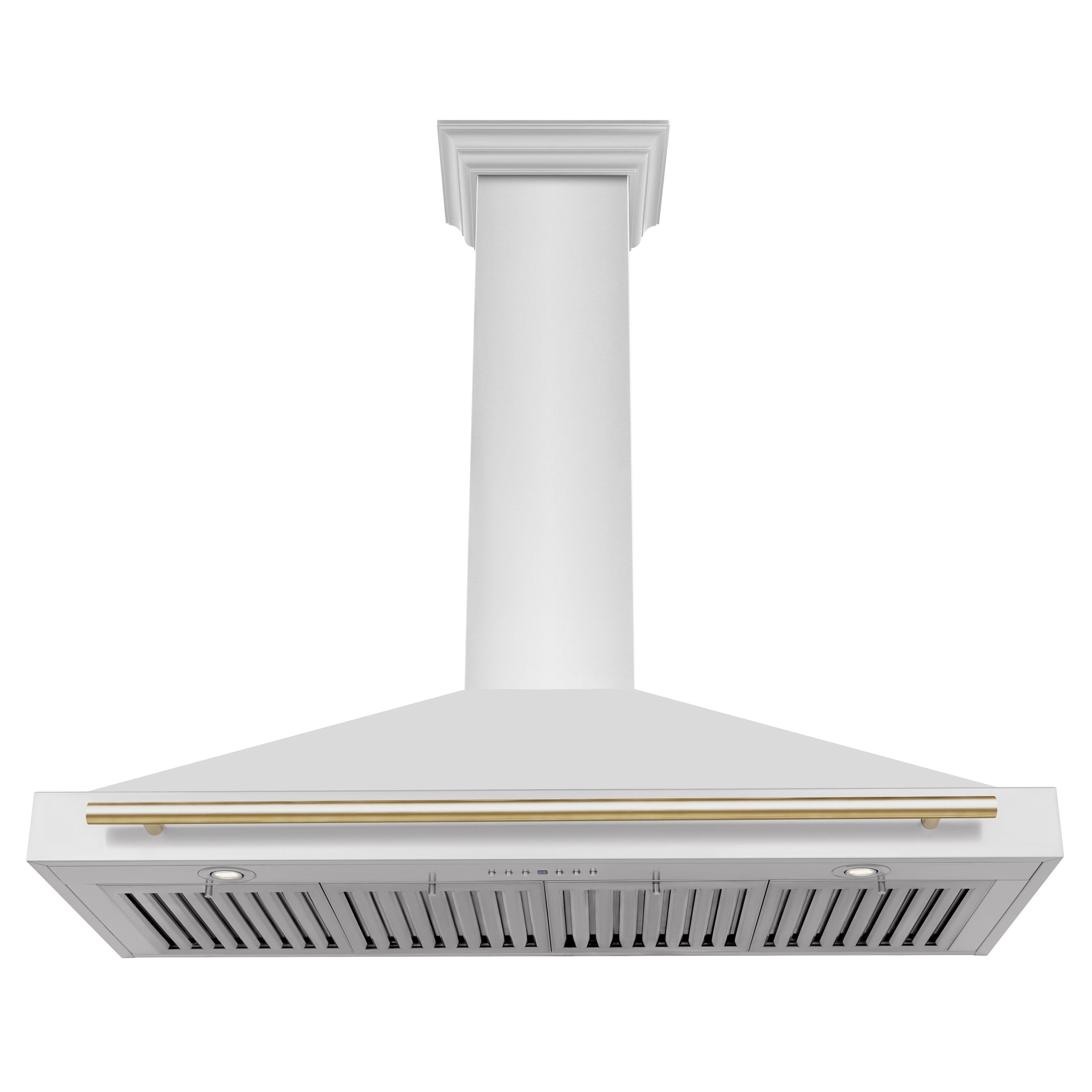 ZLINE 48 in. Wall Mount Range Hood Stainless Steel with Gold Handle Autograph Edition (KB4STZ-48-G)