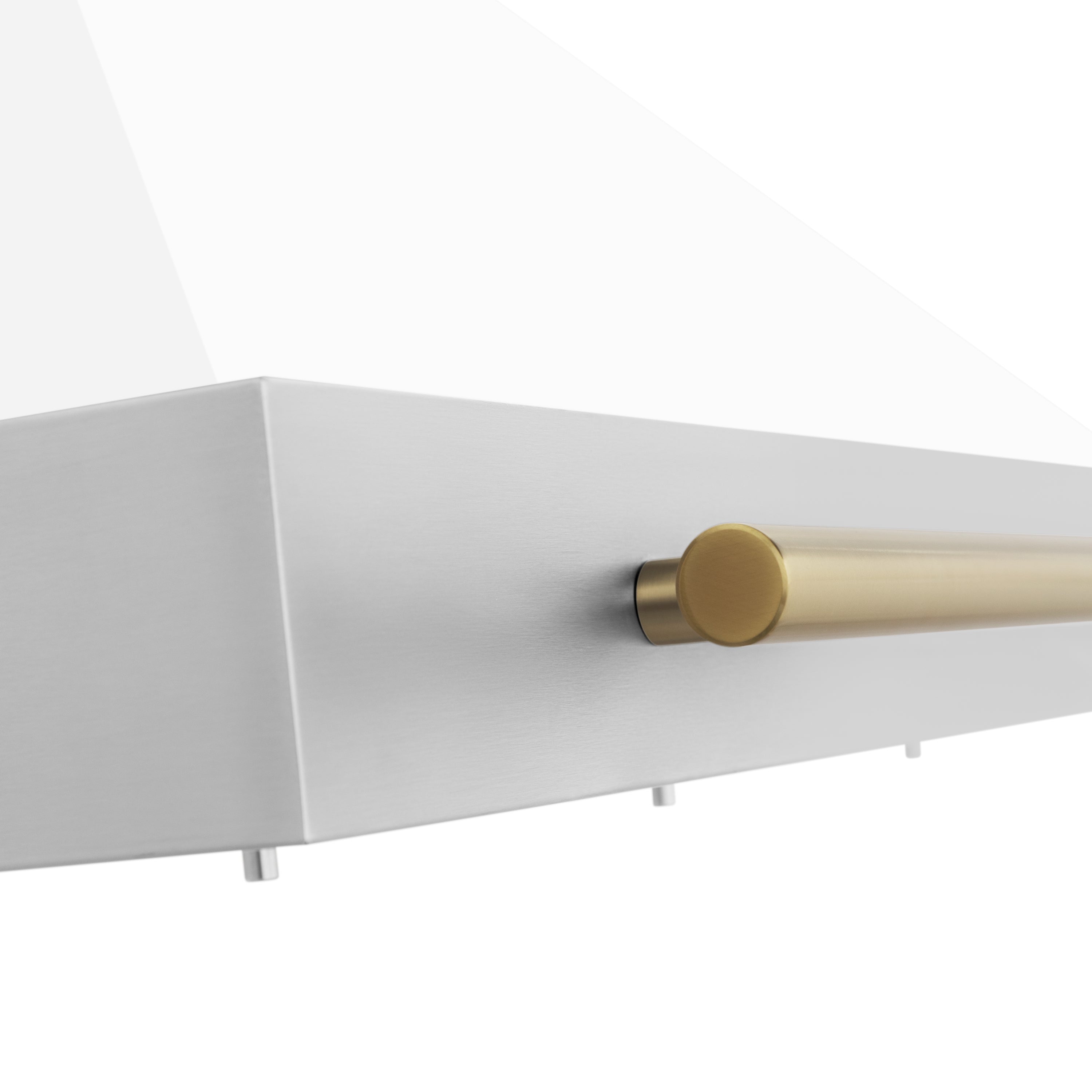 ZLINE 30 Inch Wall Mount Range Hood Stainless Steel White Matte Shell Gold Handle Autograph Edition 400 CFM (KB4STZ-WM30-G)