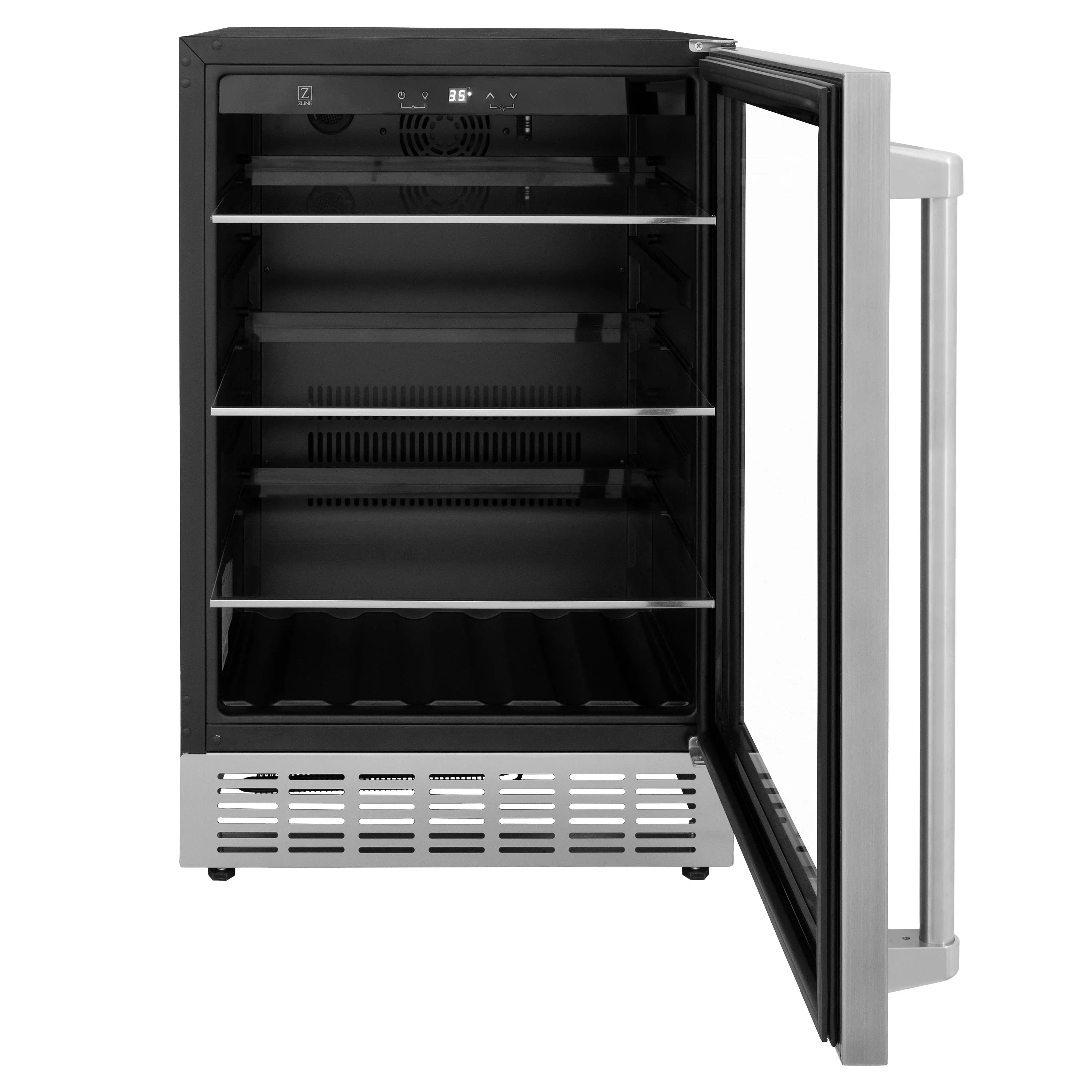 ZLINE 24" Monument 154 Can Beverage Fridge in Stainless Steel, RBV-US-24