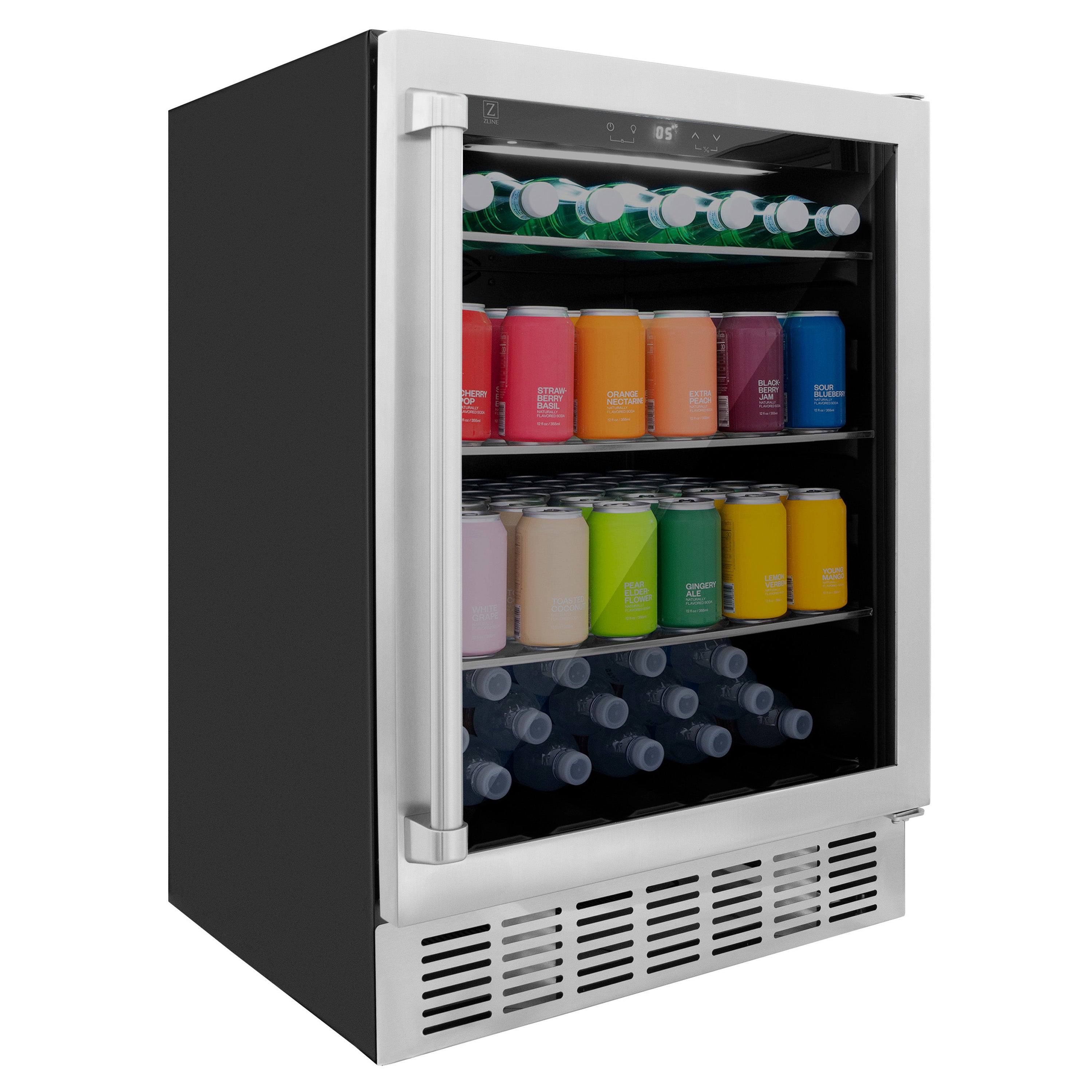 ZLINE 24" Monument 154 Can Beverage Fridge in Stainless Steel, RBV-US-24