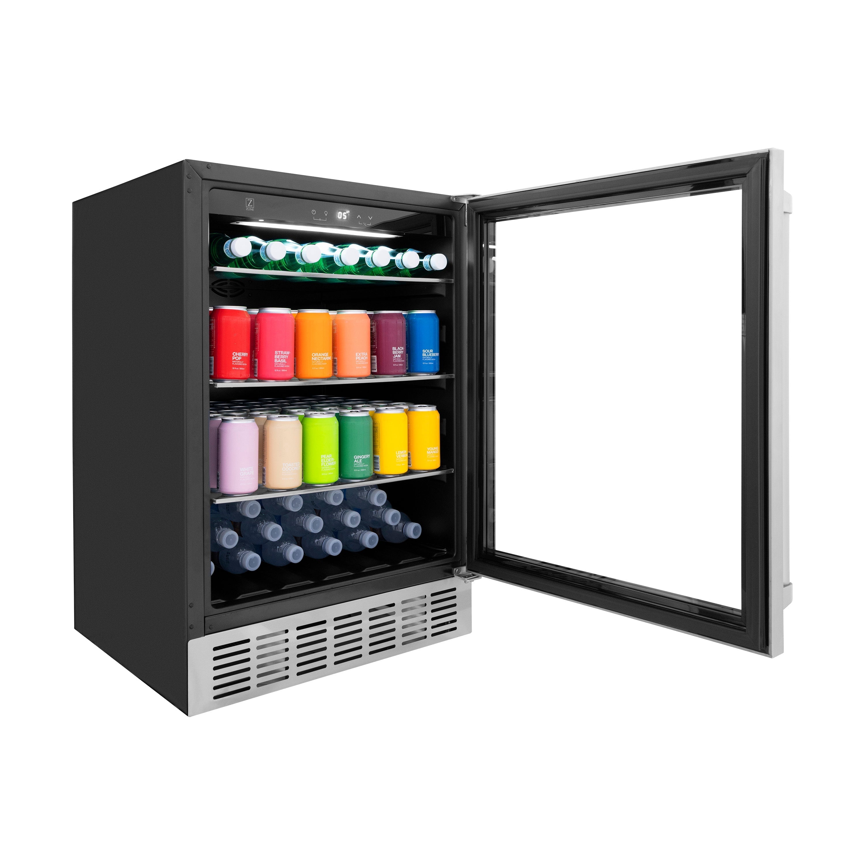 ZLINE 24" Monument 154 Can Beverage Fridge in Stainless Steel, RBV-US-24