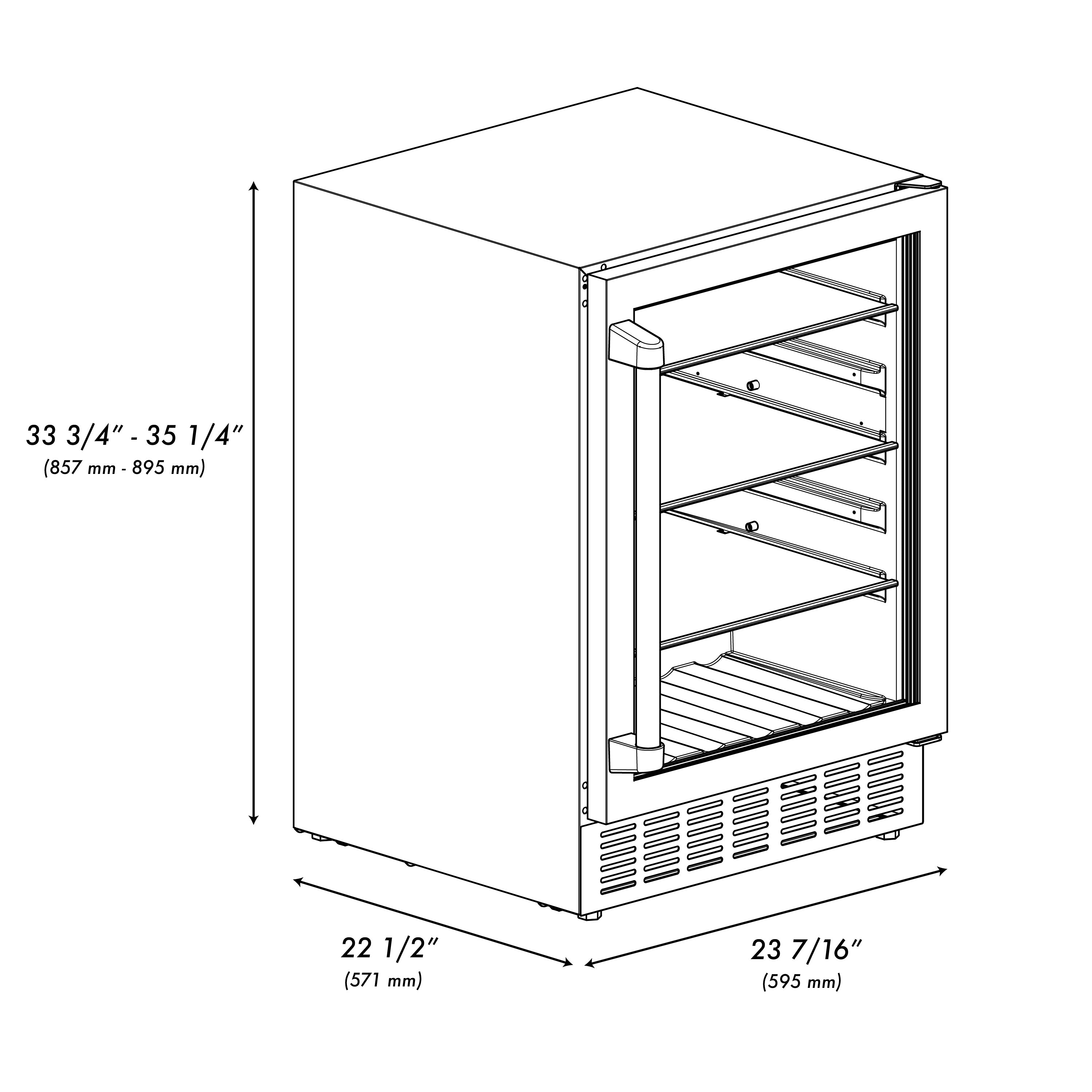 ZLINE Autograph 24" Monument 154 Can Beverage Fridge in Stainless Steel with Black Accents, RBVZ-US-24-MB
