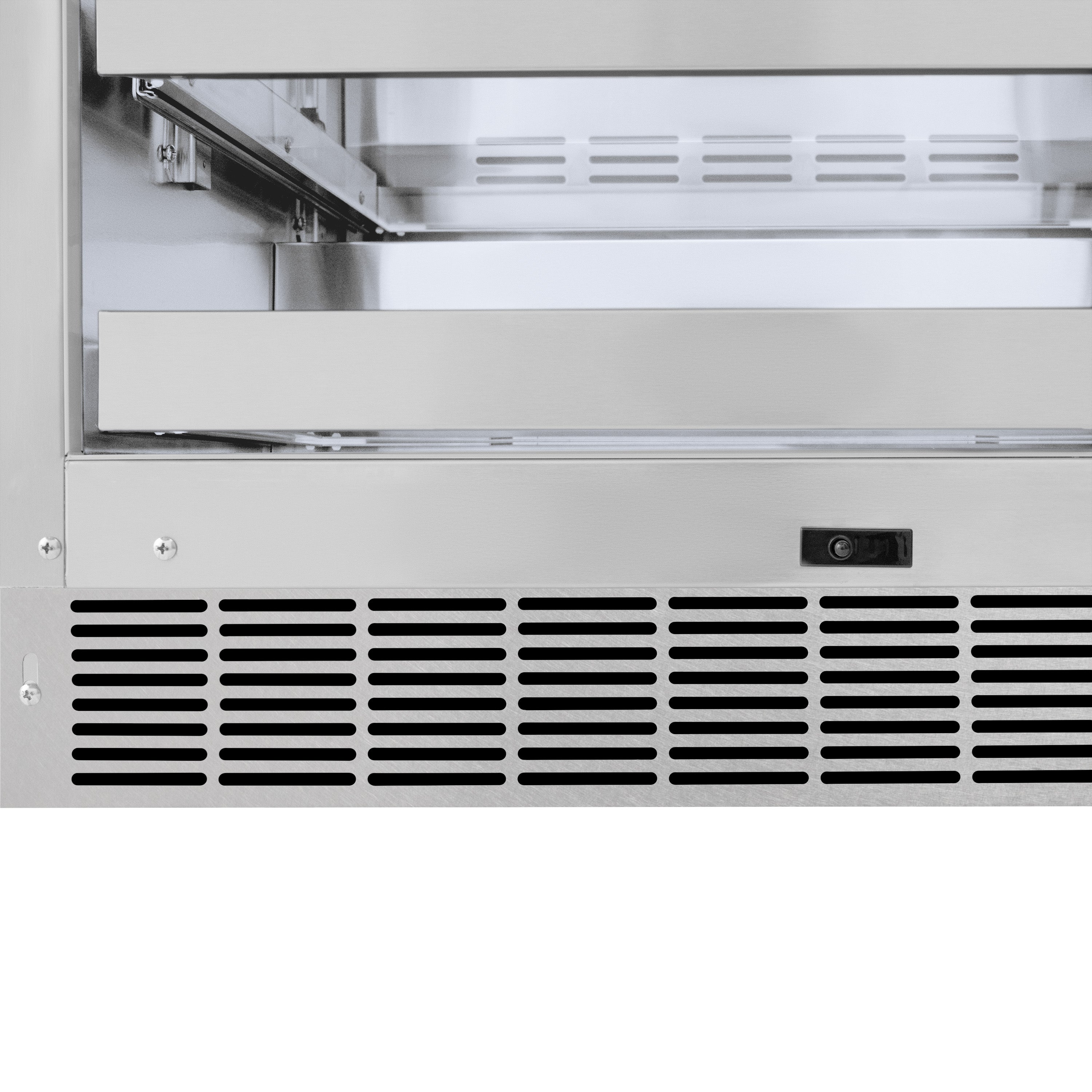 ZLINE 24" Touchstone 151 Can Beverage Fridge With Satin Stainless Steel Glass Door, RBSO-SN-24