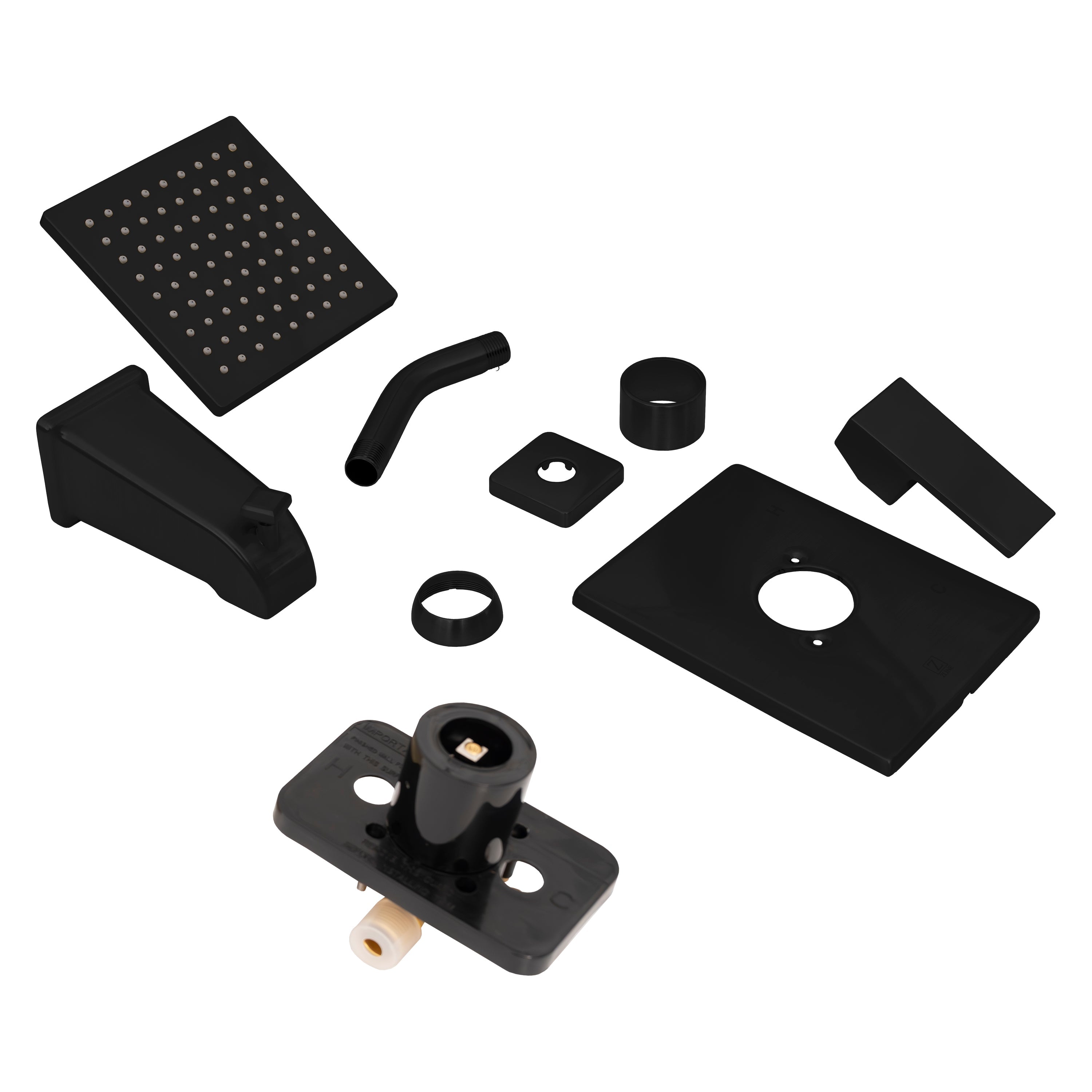 ZLINE Rubicon Modern Shower System in Matte Black, RBCN2-SHS-MB