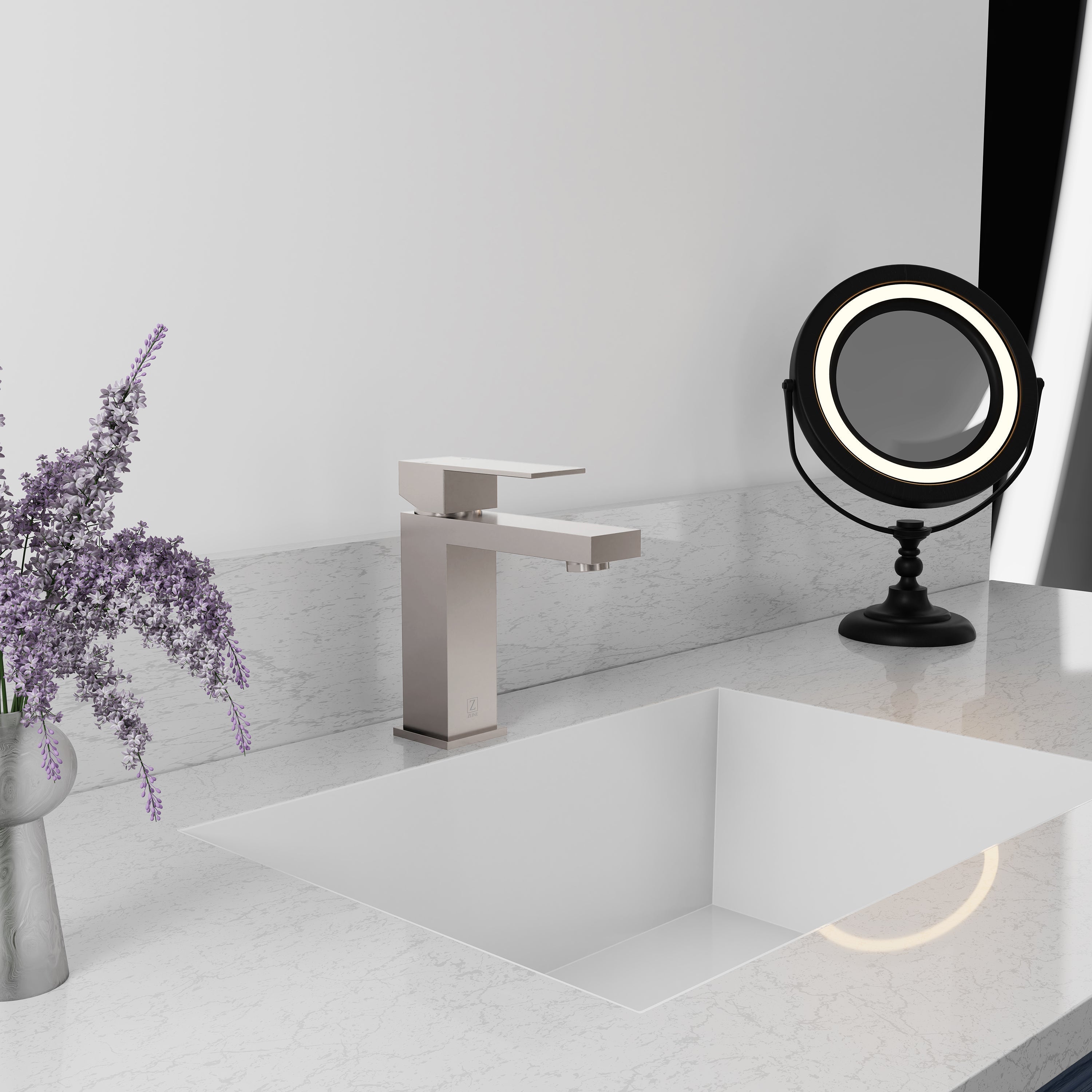 ZLINE Rubicon Modern Single Handle Bath Faucet in Brushed Nickel, RBCN2-BF-BN