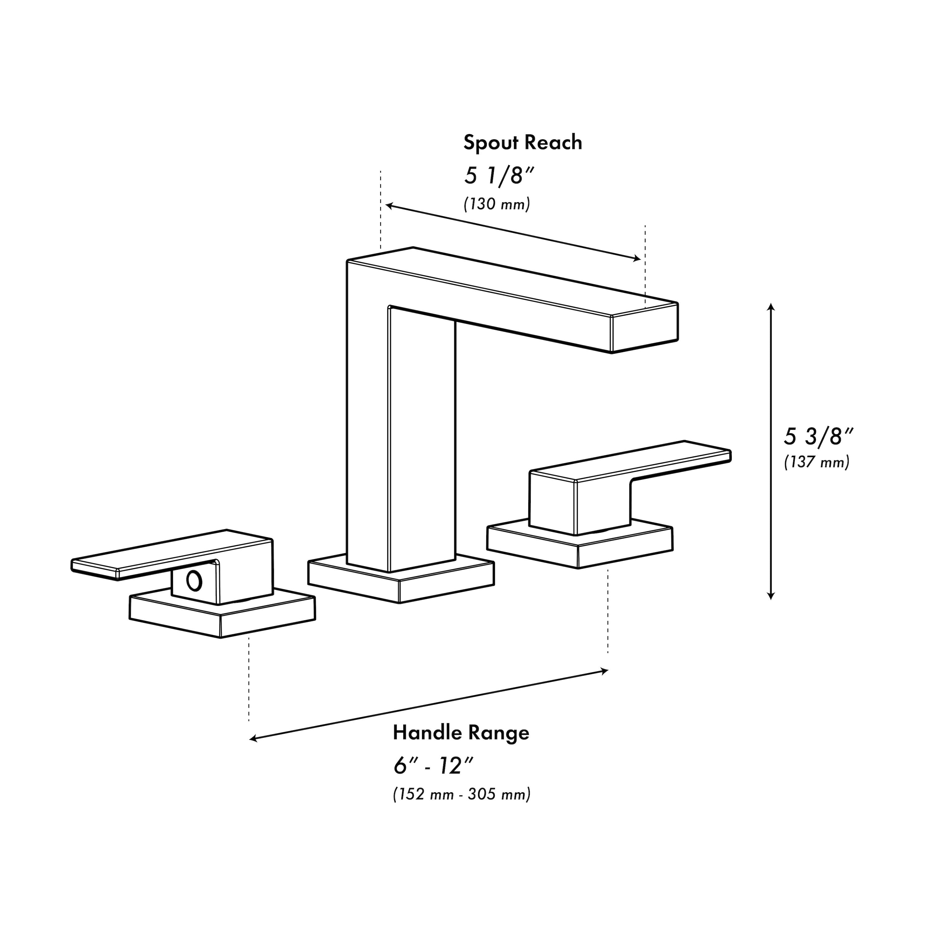 ZLINE Rubicon Modern Widespread Bath Faucet in Matte Black, RBCN3-BF-MB