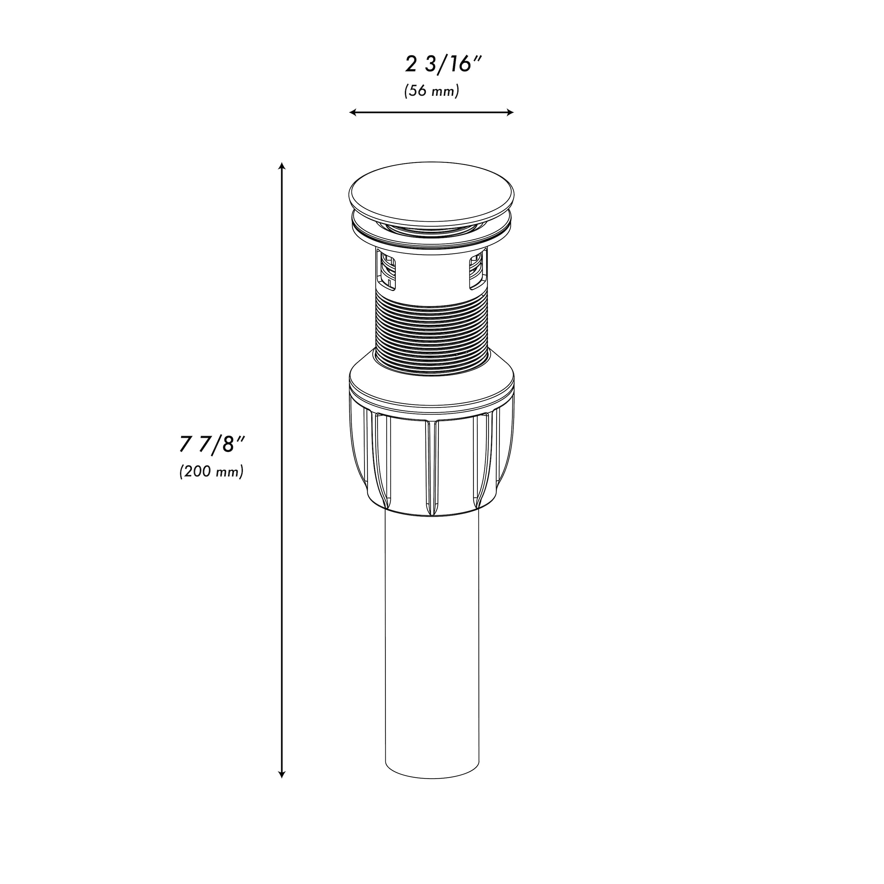 ZLINE Rubicon Push Button Drain in Brushed Nickel, RBCN1-PDO-BN