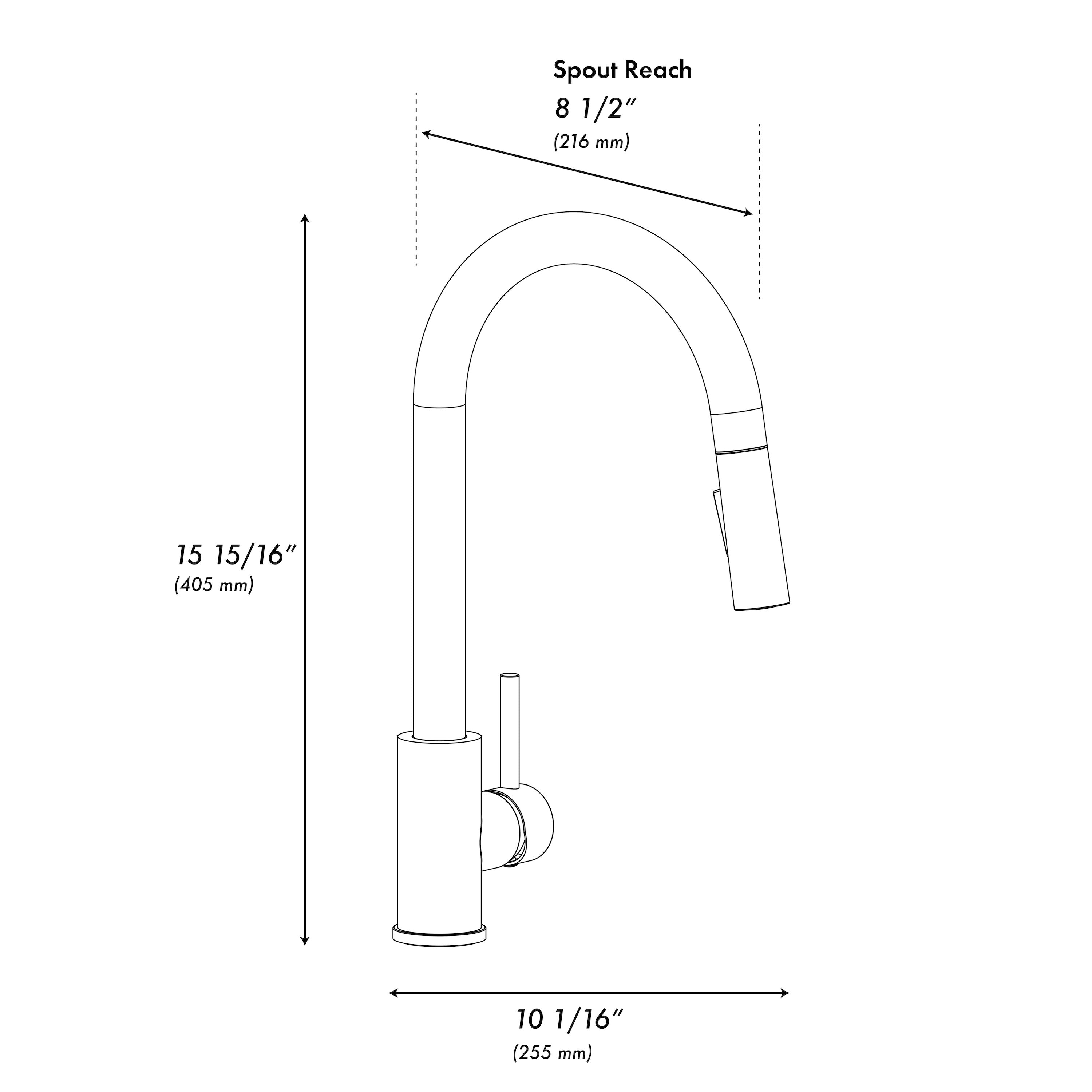 ZLINE Rubicon Pull Down Single Handle Kitchen Faucet in Brushed Nickel, RBCN1-KF-BN