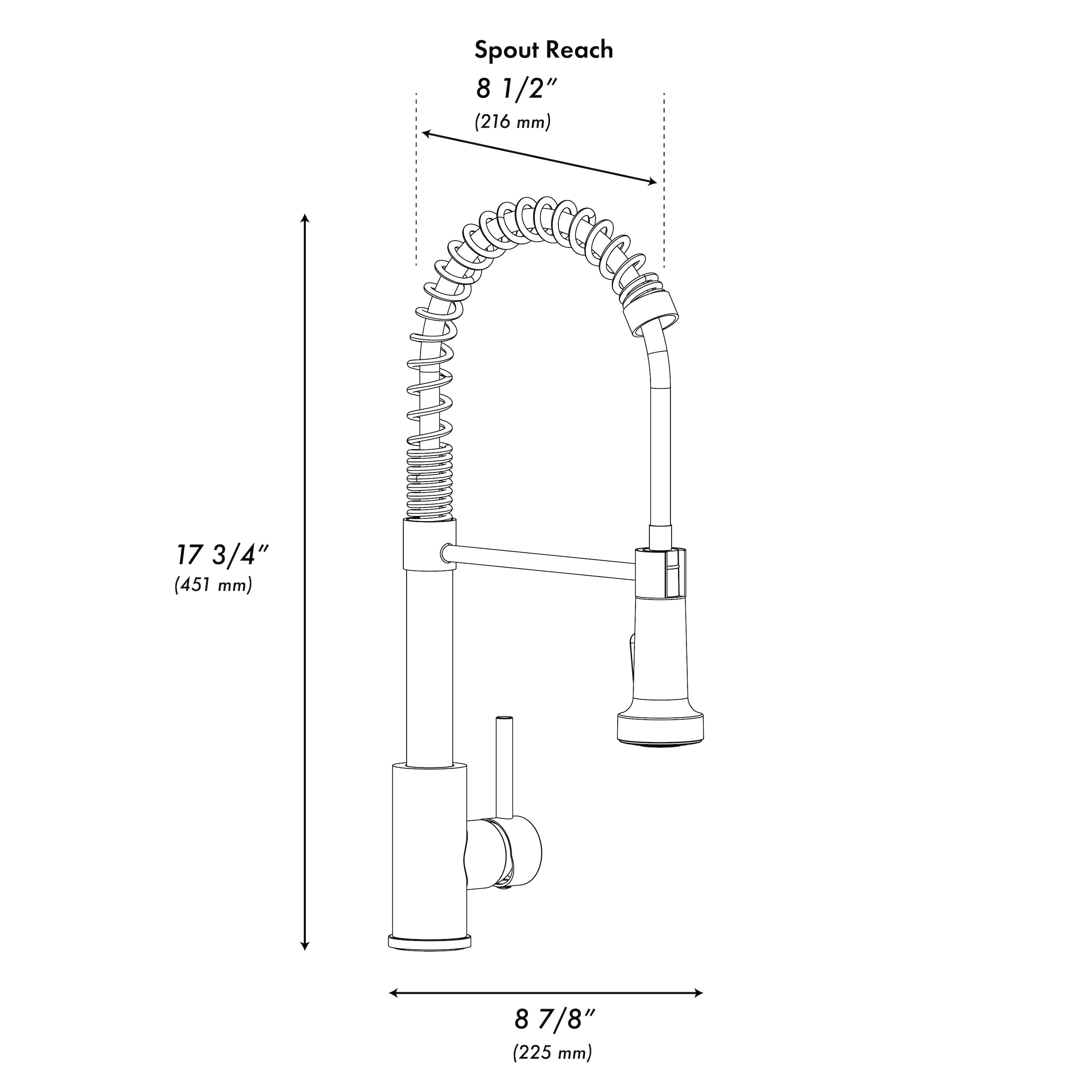 ZLINE Rubicon Pull Down Spring Spray Wand Kitchen Faucet in Brushed Nickel, RBCN2-KF-BN