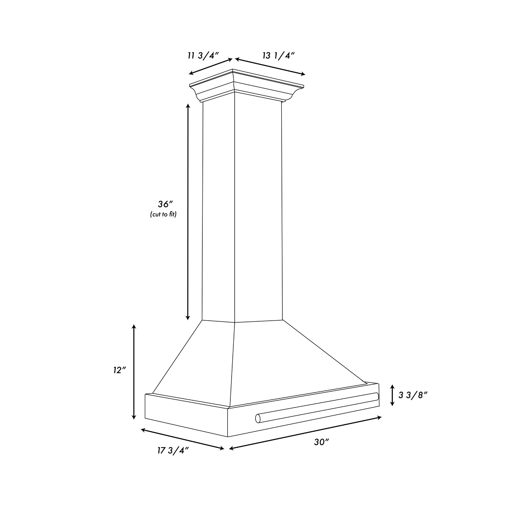 ZLINE 30 in. Wall Mount Range Hood, Convertible, Satin Stainless Steel with Copper Shell and Stainless Steel Handle (KB4SNX-C-30)