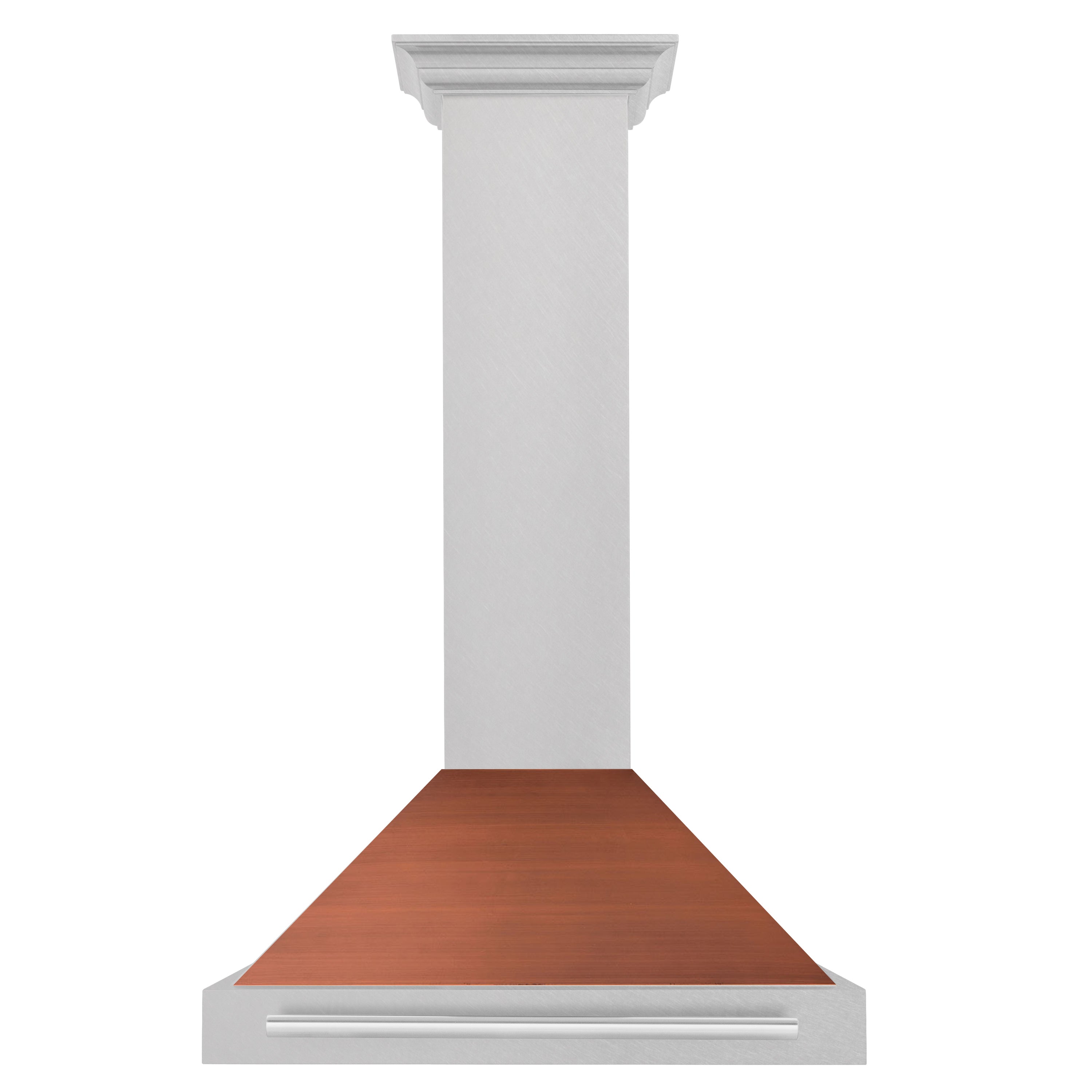 ZLINE 30 in. Wall Mount Range Hood, Convertible, Satin Stainless Steel with Copper Shell and Stainless Steel Handle (KB4SNX-C-30)