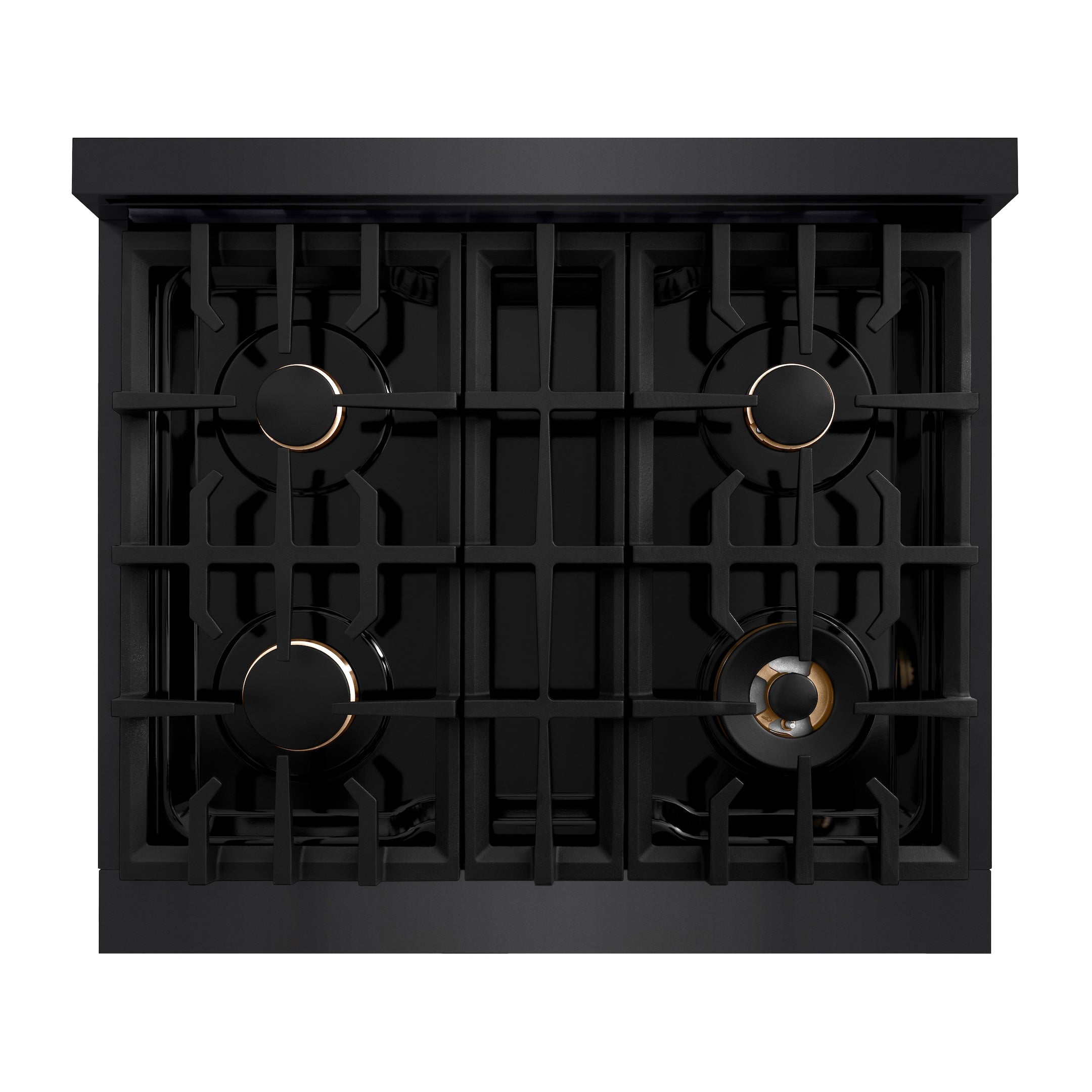 ZLINE 30 in. Gas Range 4.2 cu. ft. with 4 Brass Burners, Convection Oven, Black Stainless Steel (HGRB-BR-30)
