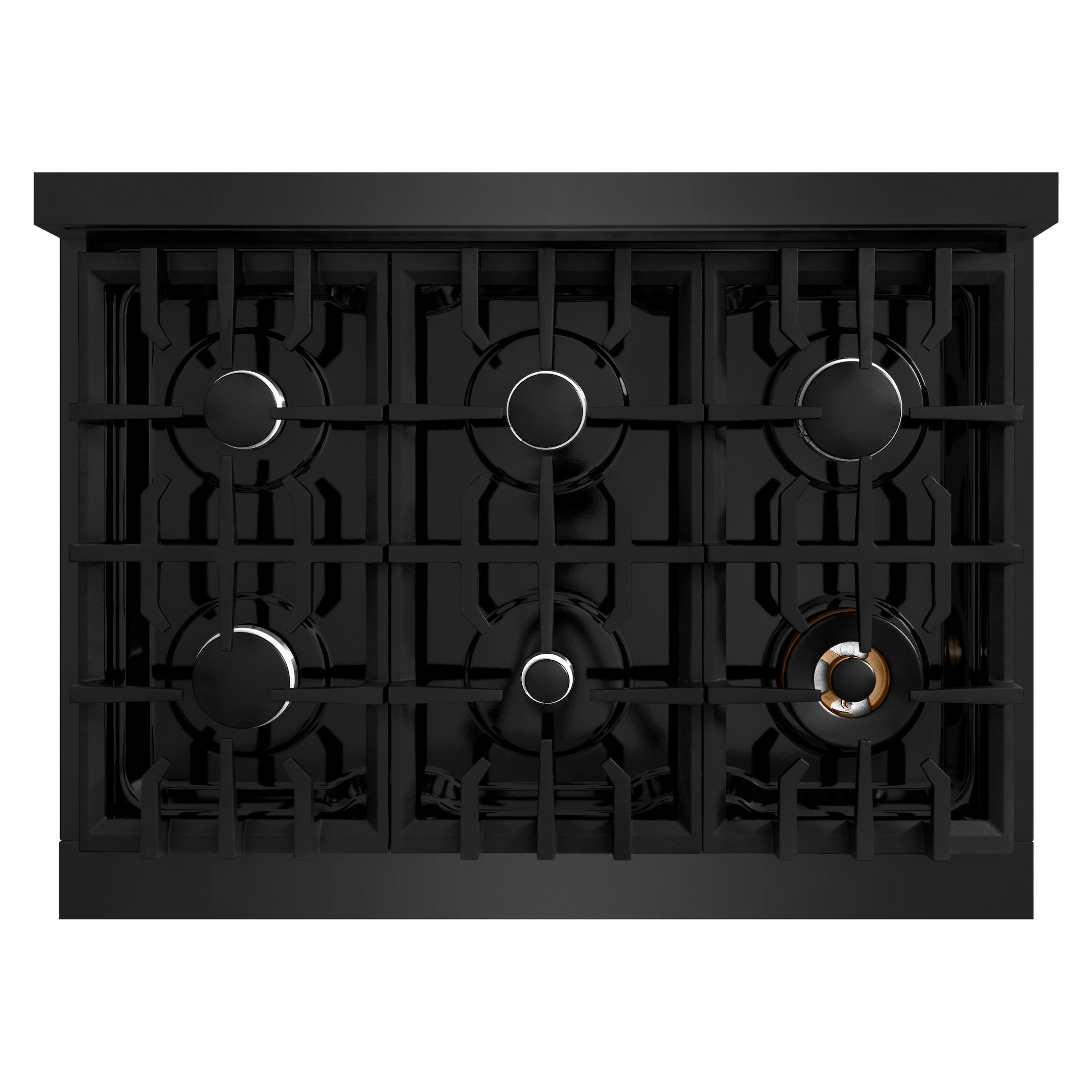 ZLINE 36 in. Gas Range 5.2 cu. ft. 6 Burners Black Stainless Steel (HGRB-36)