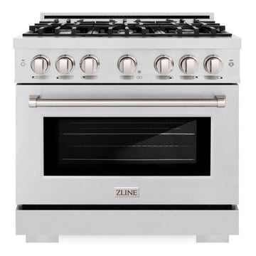 ZLINE 36 in. Gas Range 5.2 cu. ft. Capacity 6 Burners Convection Gas Oven Satin Stainless Steel (HGRS-36)