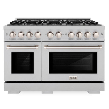 ZLINE 48 in. Gas Range Double Oven 6.7 cu. ft. 8 Burner Cooktop Satin Stainless Steel (HGRS-48)