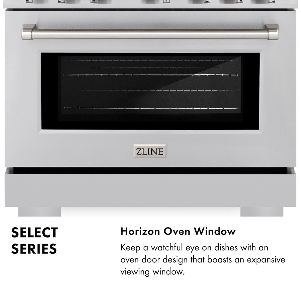 ZLINE 48 in. Select Series Double Oven Dual Fuel Range with 8 Gas Burners and Electric Convection Ovens, 6.7 cu. ft., Stainless Steel, MODEL HDR48