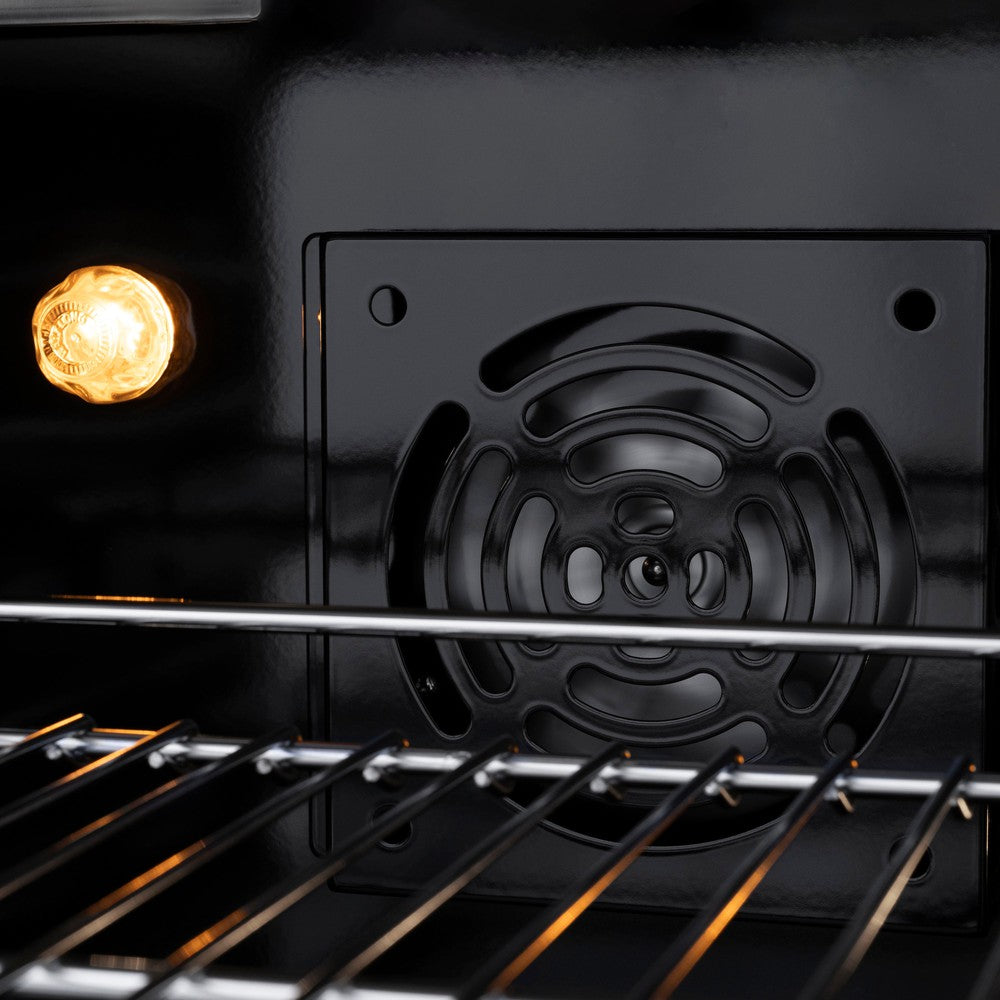 ZLINE 36 in. Dual Fuel Range 5.2 cu. ft. 6 Burner Gas Cooktop Electric Convection Oven Black Matte Door Stainless Steel, MODEL HDR-BLM-36