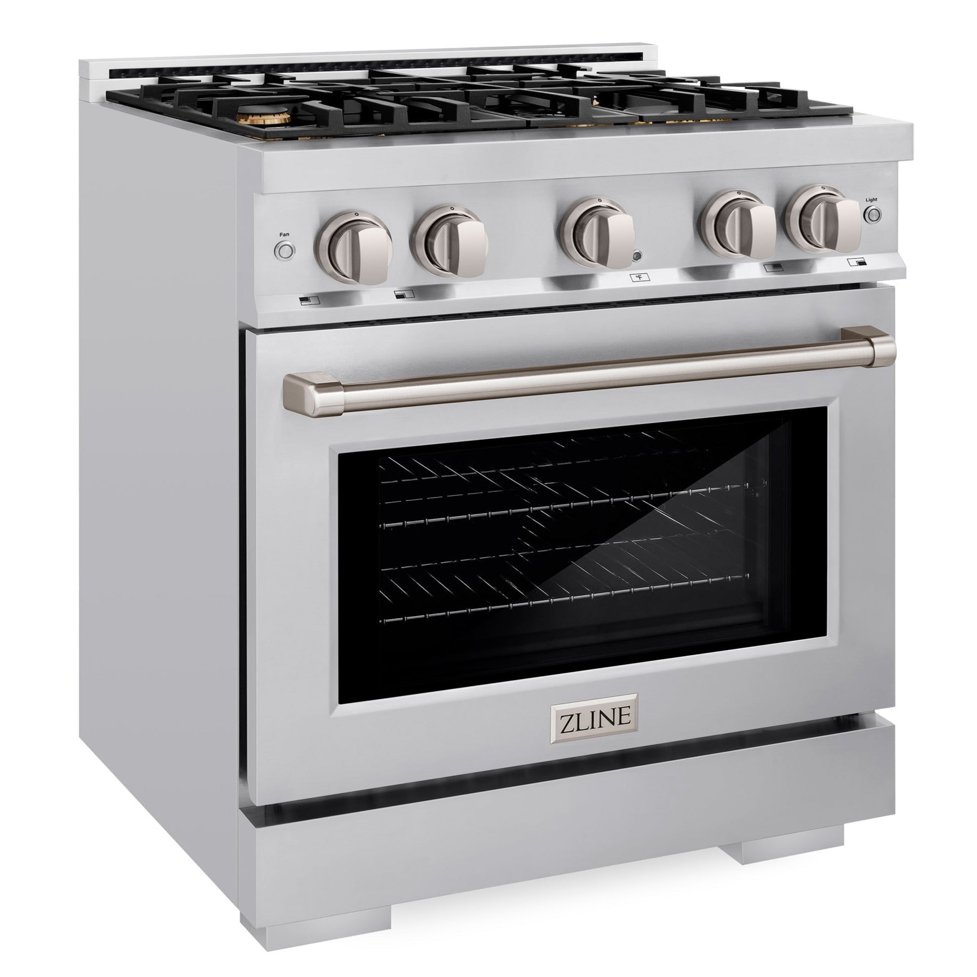 ZLINE 30 in. 4.2 cu. ft. Select Dual Fuel Range with 4 Brass Burners in Stainless Steel (HDR-BR-30)